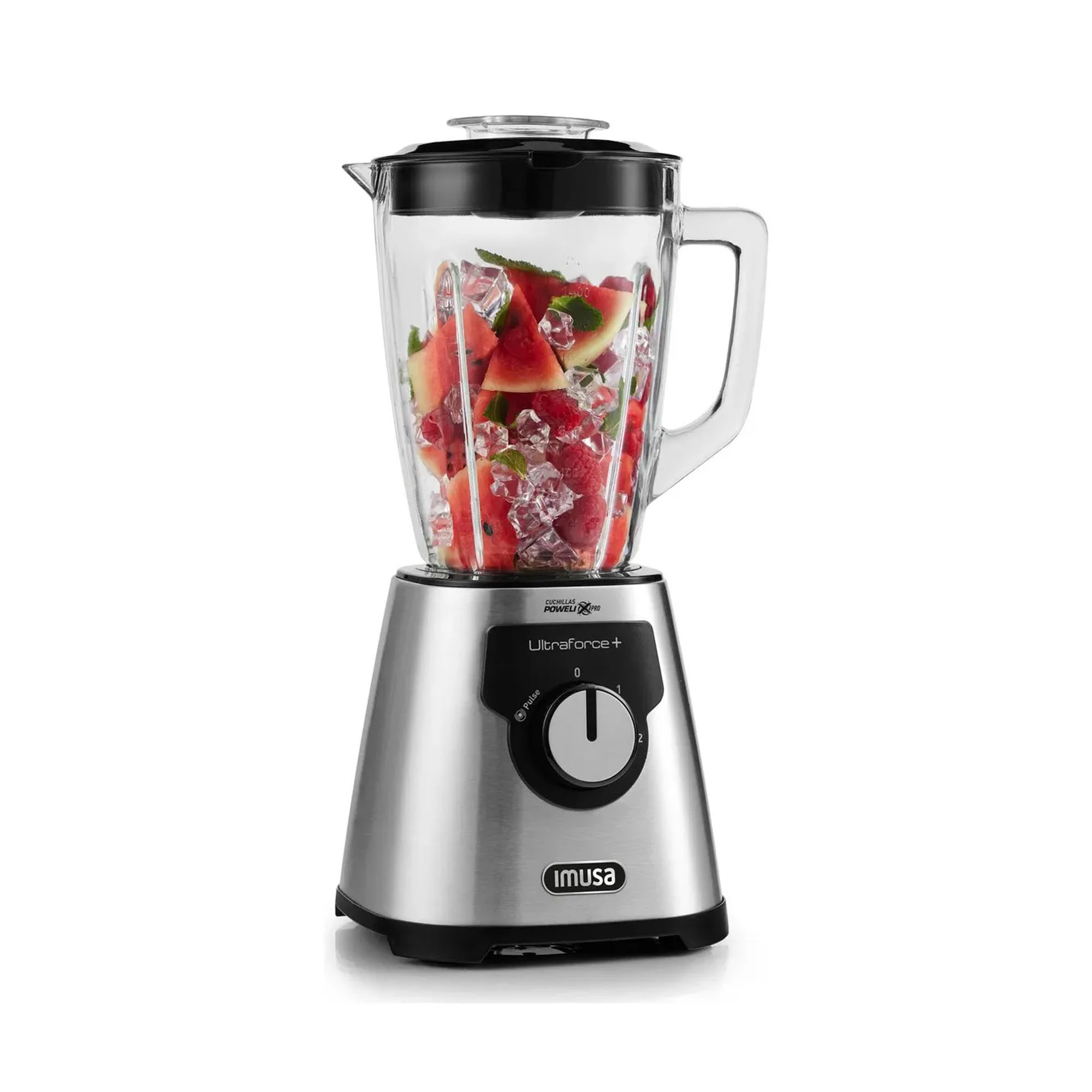 Licuadora 2v Ultraforce Vaso Vidrio 2L Imusa L1342D10-Plata