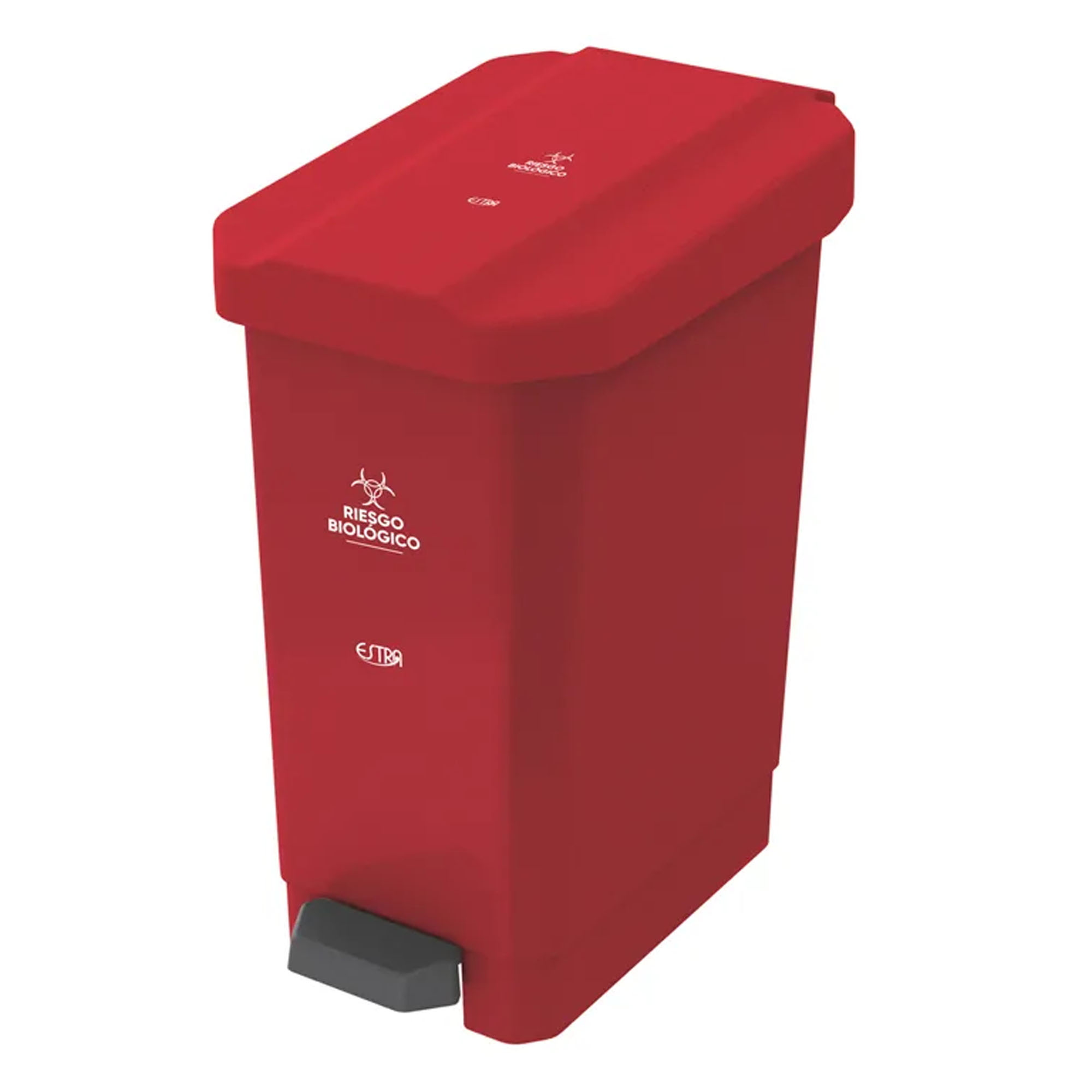 Papelera Pedal 22L Riesgo Biológico EstraBins 4-1040721 -Rojo