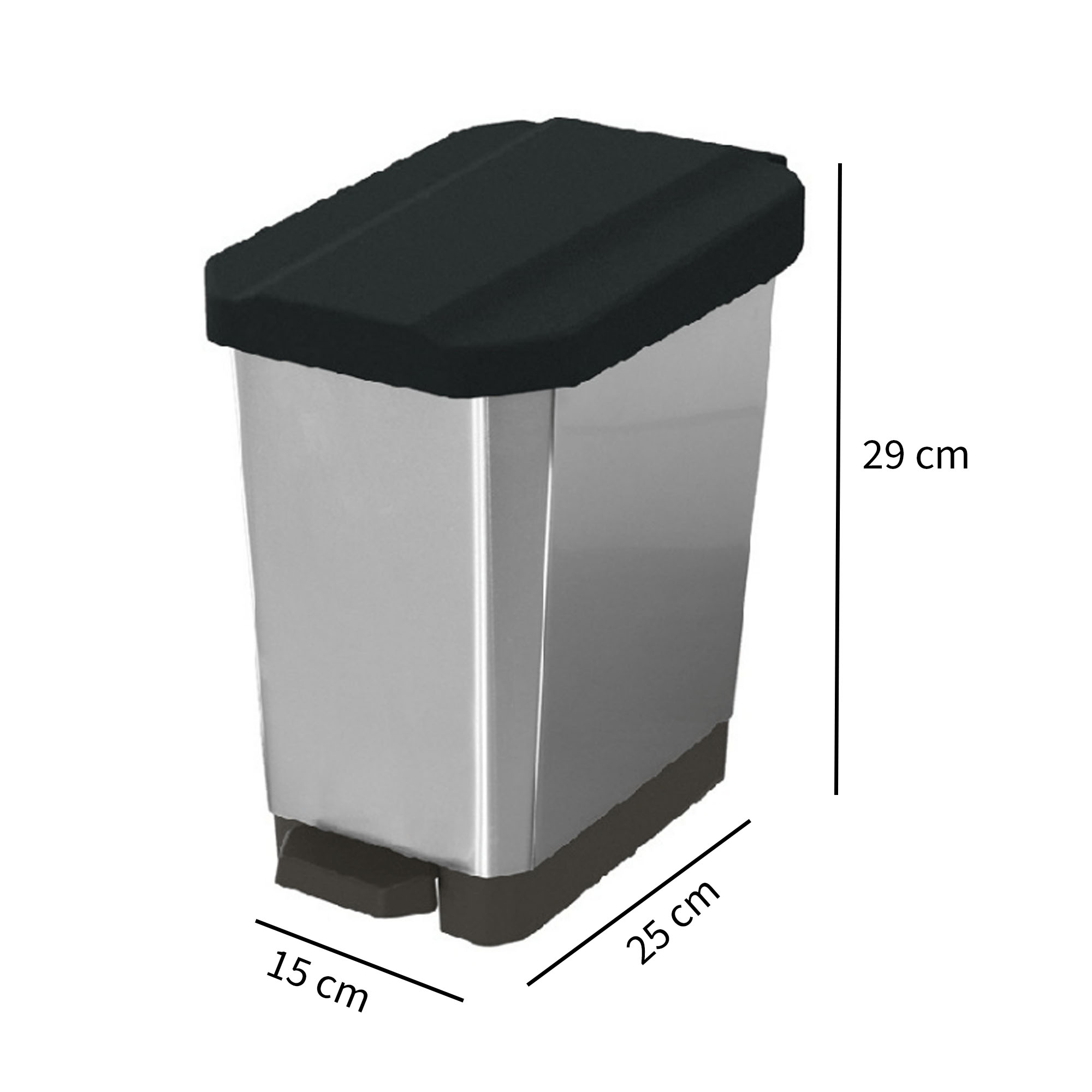 Papelera Pedal 5L EstraBins 4-1048168 -Negro Metalizado - Imagen 3