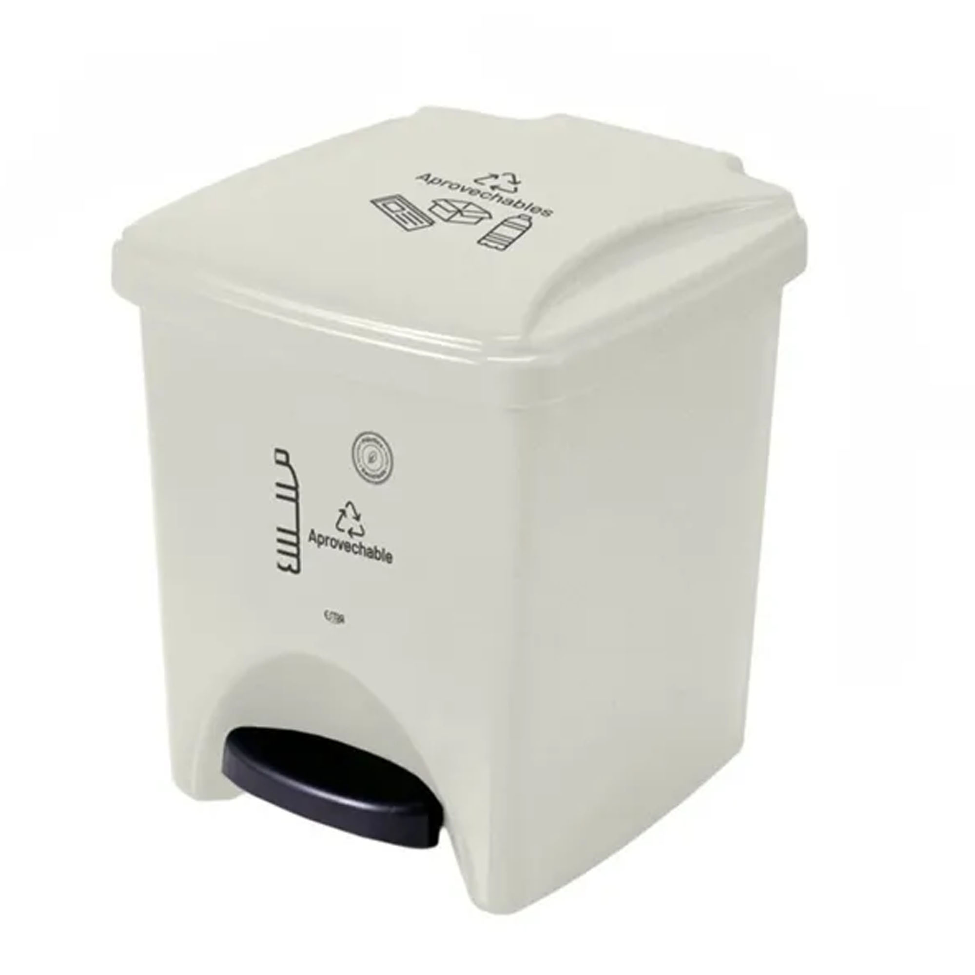 Papelera Pedal 20L Aprovechables Estra 4-1048894 -Blanco