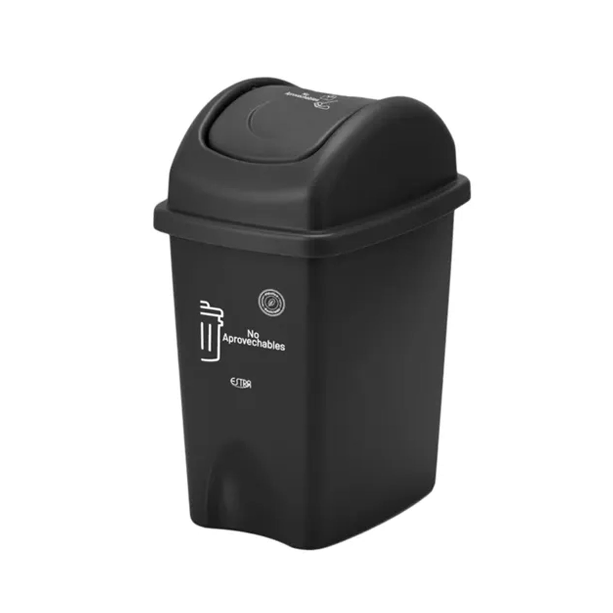 Papelera Vaivén 10L No Aprovechables Estra 4-1048884 -Negro