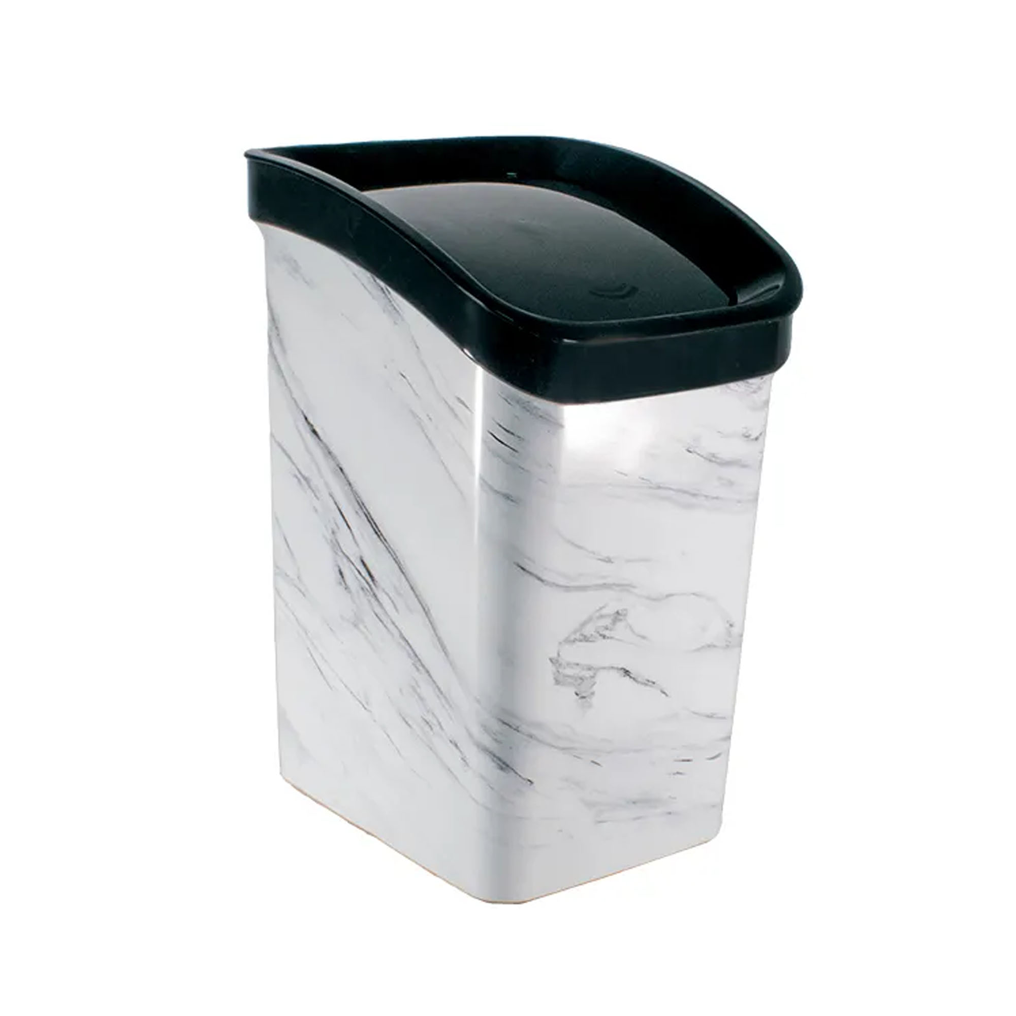Papelera Vaivén 6L Mármol Estra 4-1051883 -Blanco/Negro