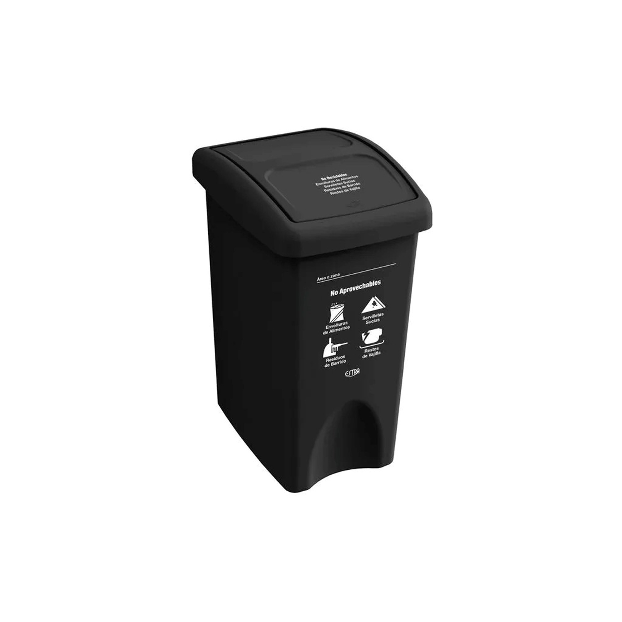 Papelera Vaivén 35 Lt No Aprovechable Estra 4-1048887-Negro