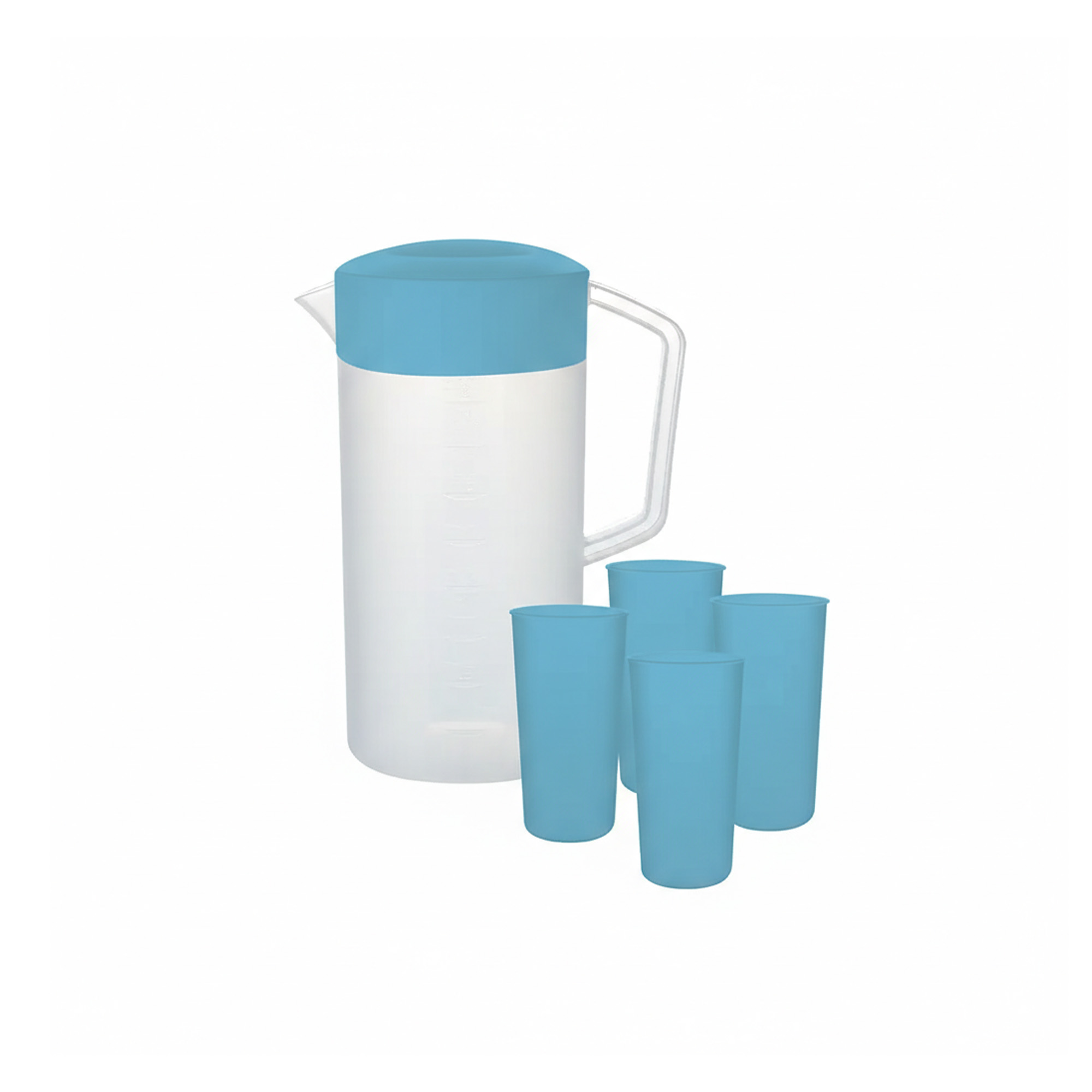 Set Jarra Plus 2 Lts + 4 Vasos 8oz Estra- Transparente