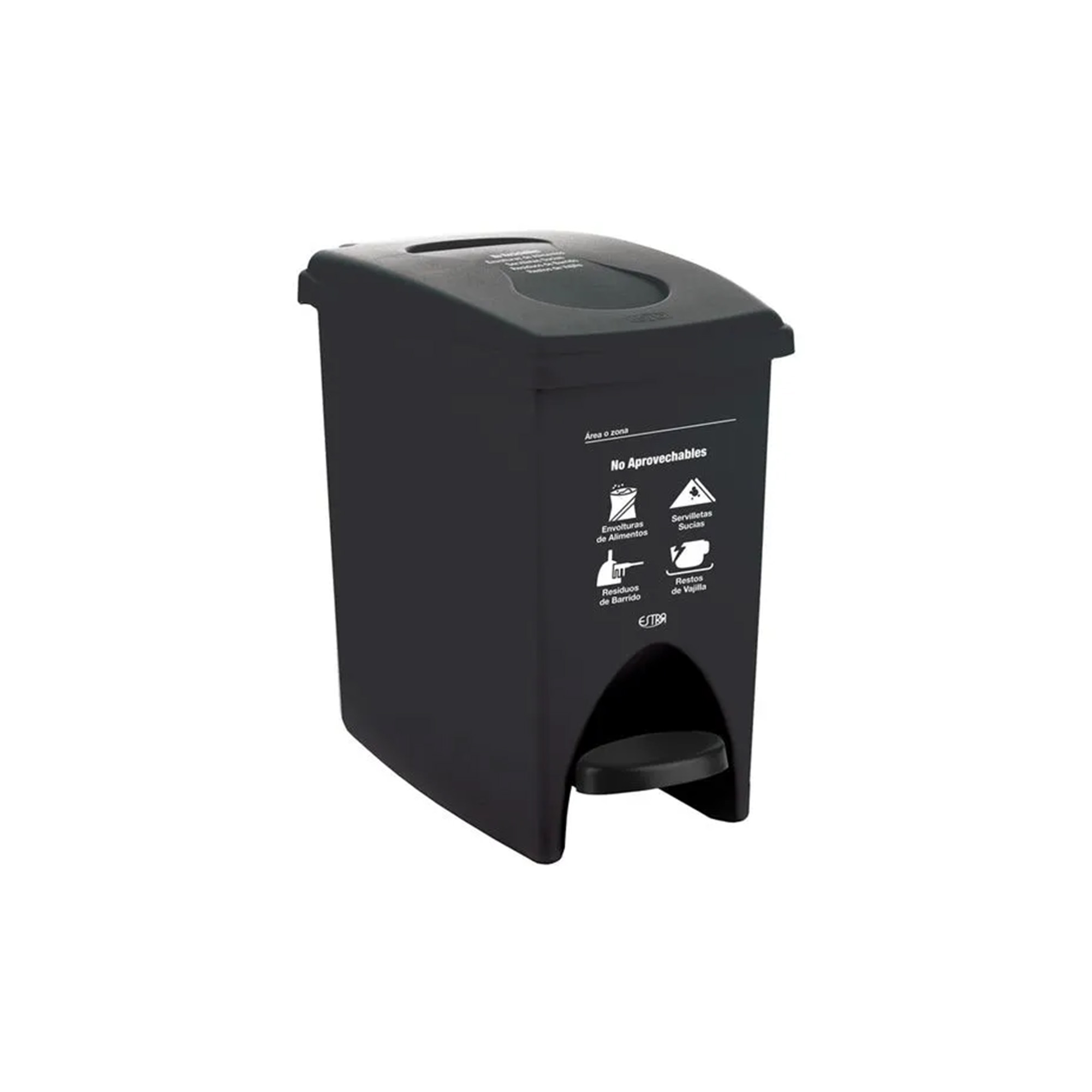 Papelera Pedal 10Lt No aprovechable Estra SP9740-Negro