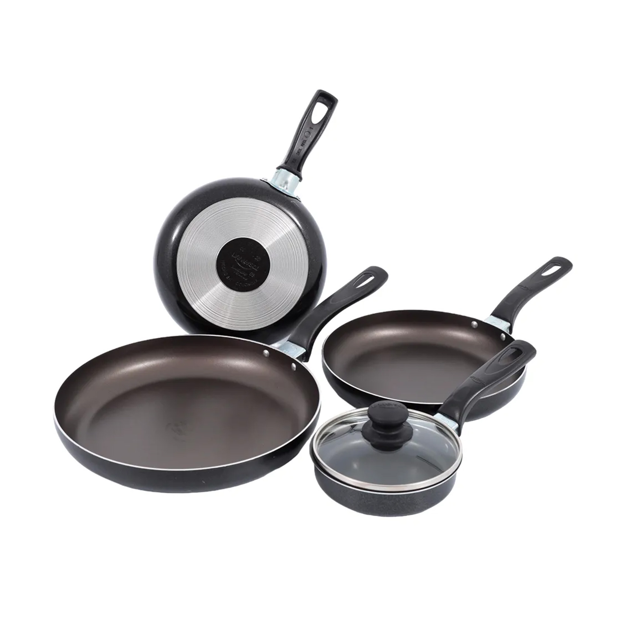 Set x4 Sartenes Aliada 18-20-24Cm Sin Tapa Universal 39685-Negro