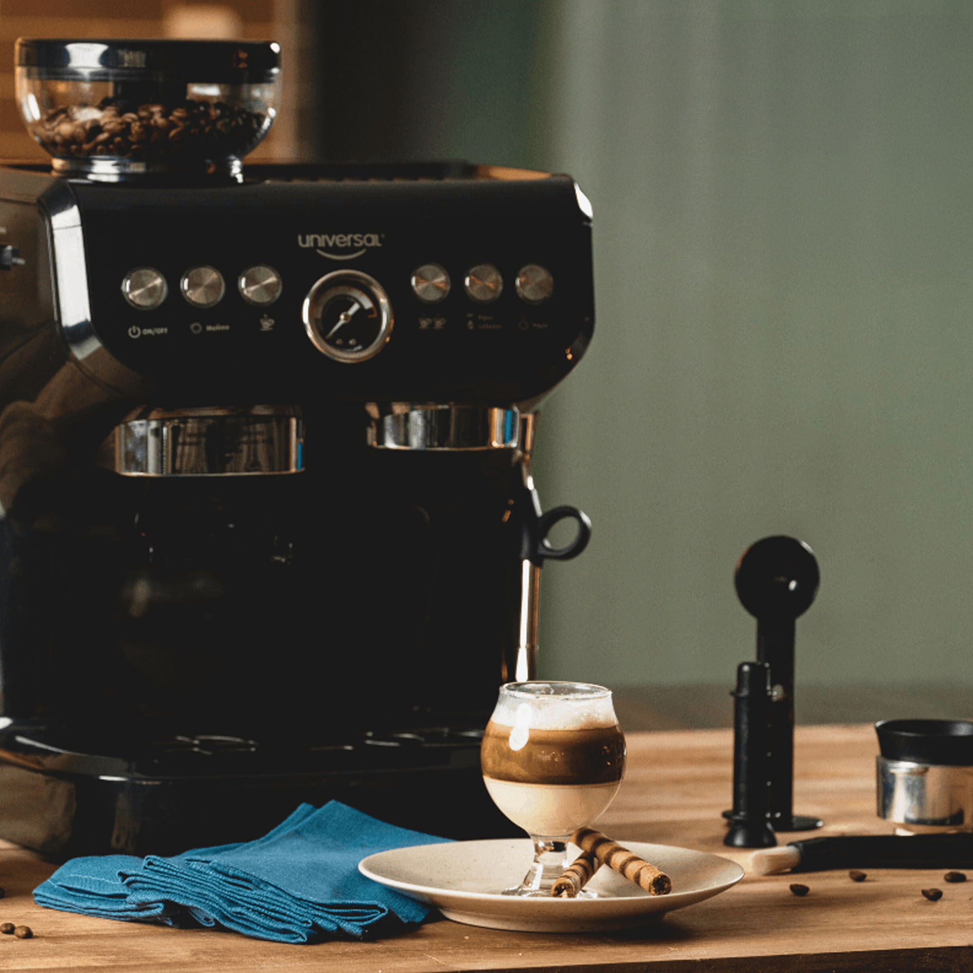 Cafetera Expresso Con Molino Integrado Universal L49393 -Negro - Imagen 2