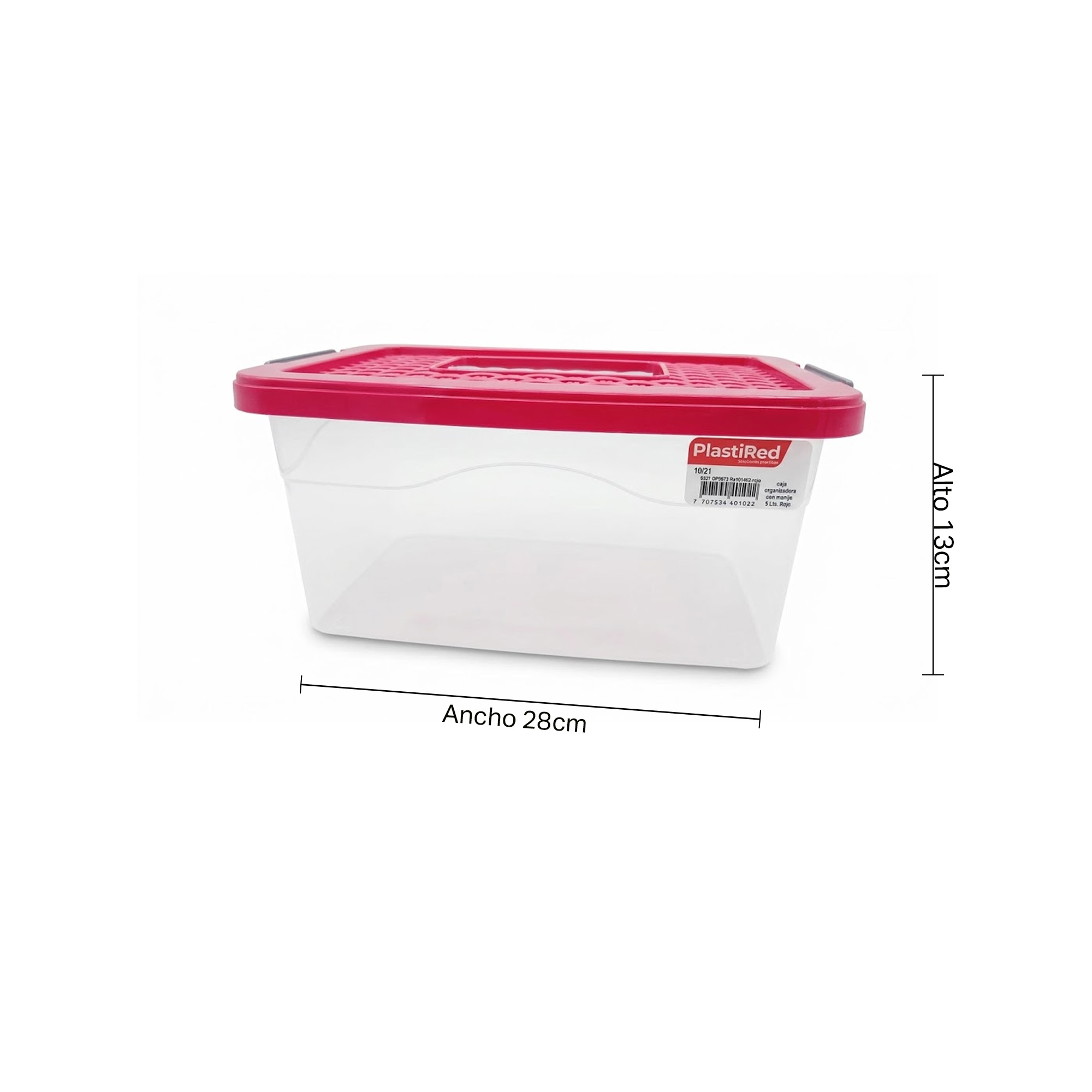 Caja Organizadora Con Manija 5Lt Plastired D321-Colores Surtidos - Imagen 3