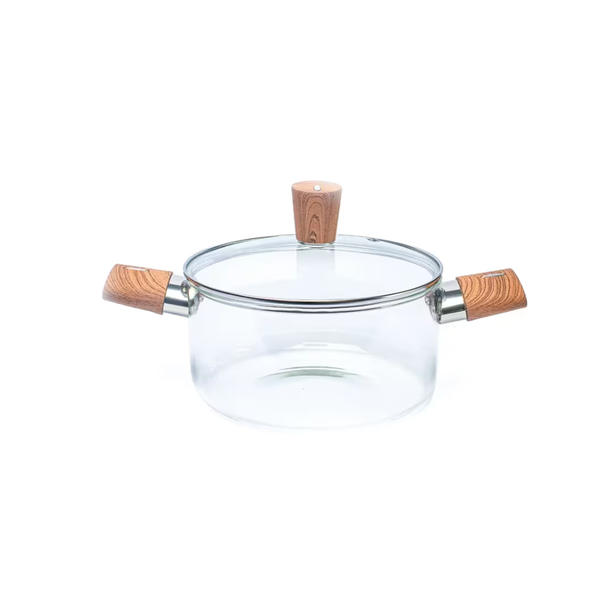 Olla de Vidrio 2.5L Mango Madera Aviva 3DG25-7-Transparente