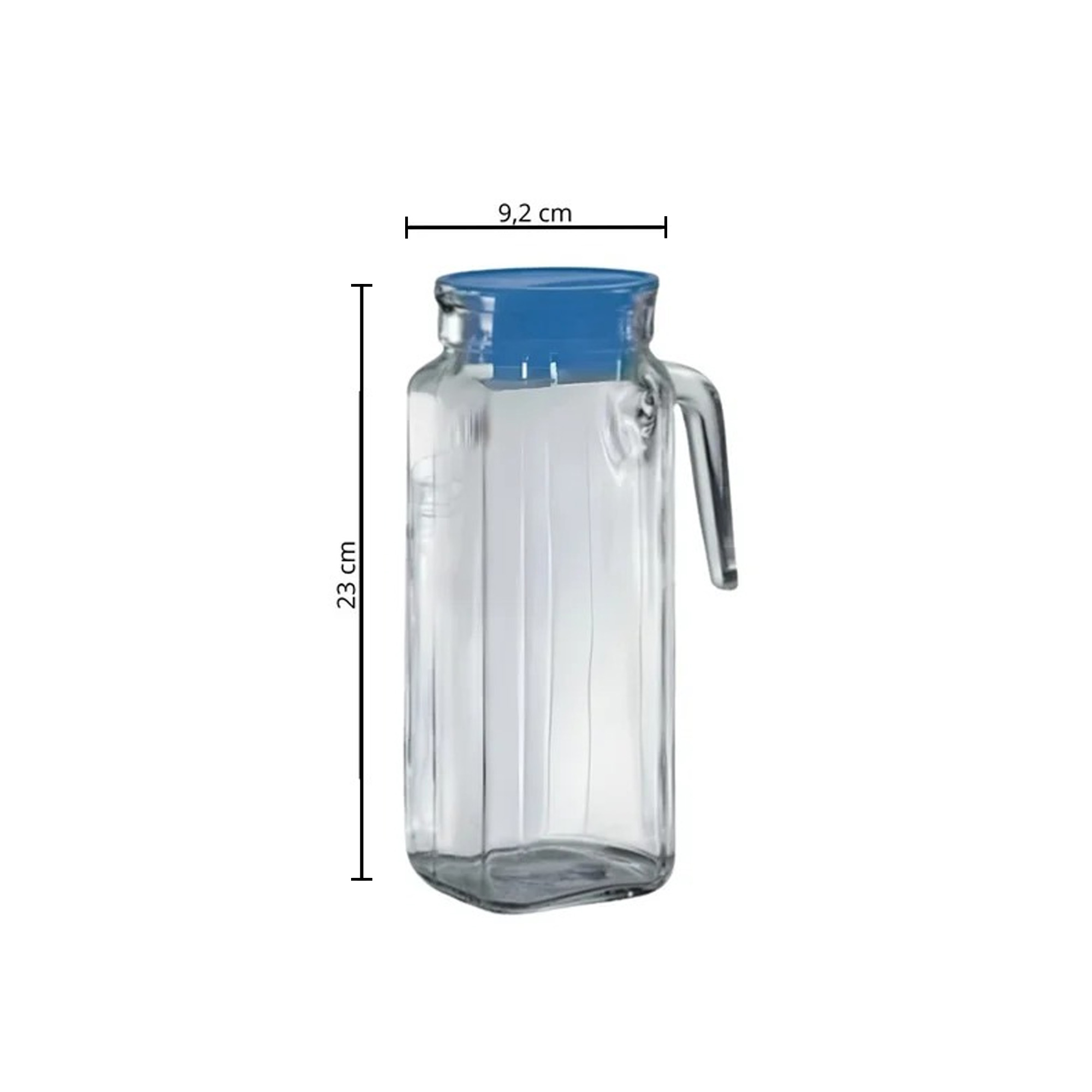 Jarra Igloo Cuadrada En vidrio 1000ml Borgonovo 13110025-Azul - Imagen 3