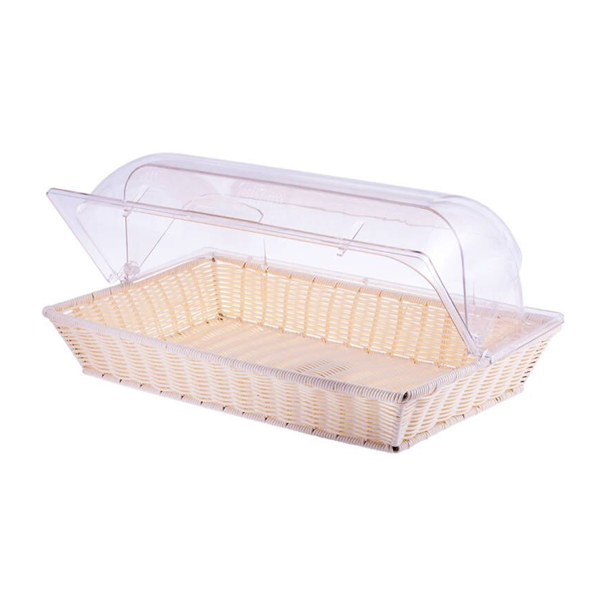 Cesta Rectangular Con Tapa Transparente JD-P2205-Beige