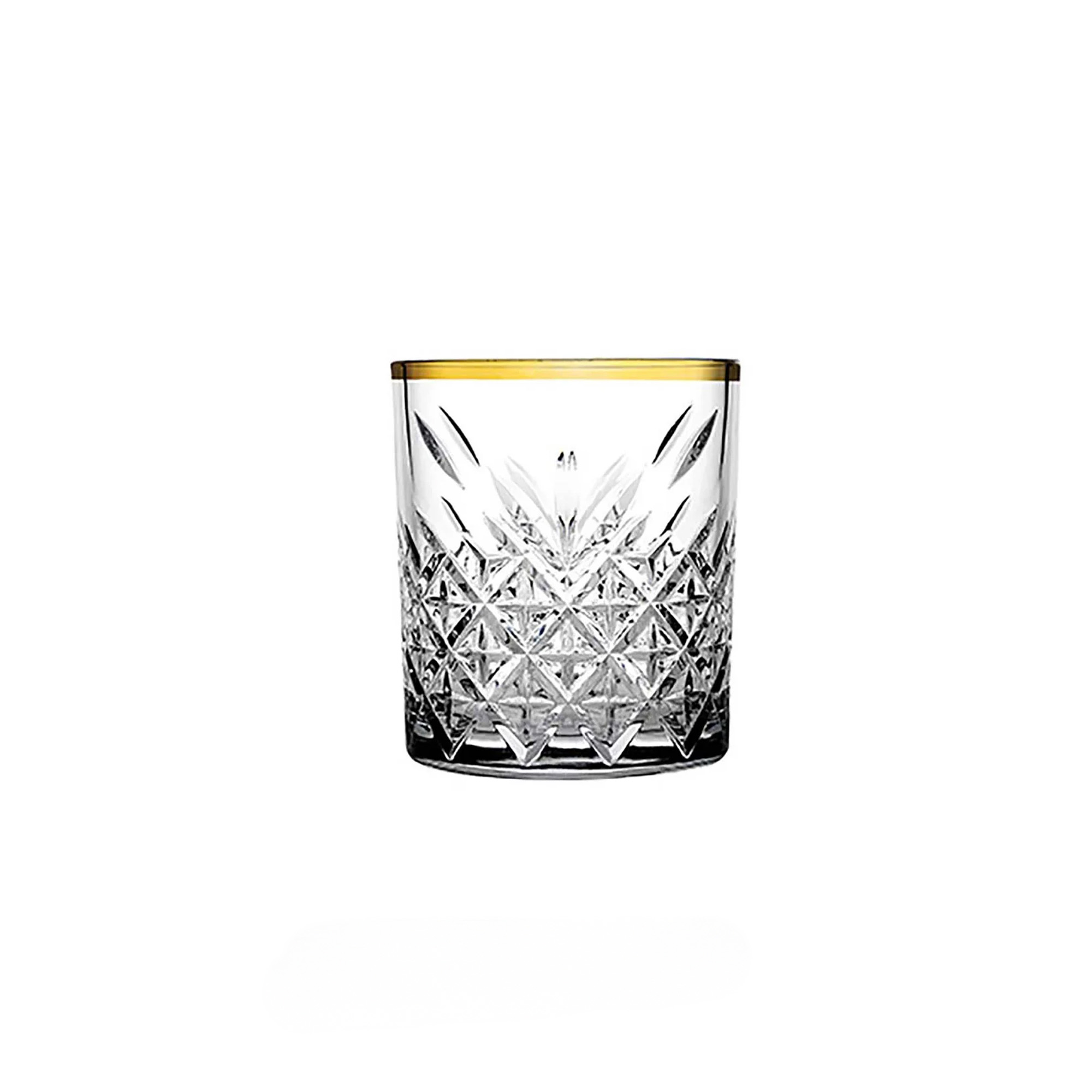 Set x4 Vasos Whiskey Golden Touch Alumar-Transparente