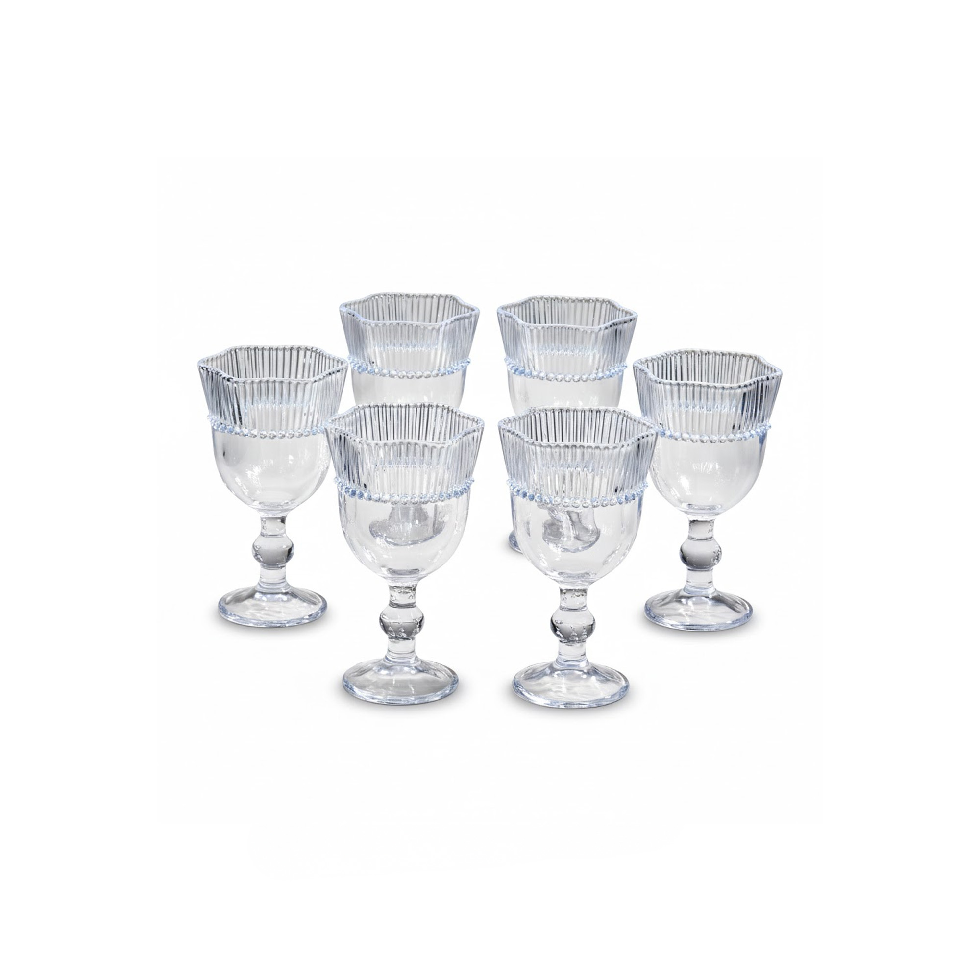 Set x6 Copas Vino Agua Vidrio 10 onz Alumar-Transparente - Imagen 3