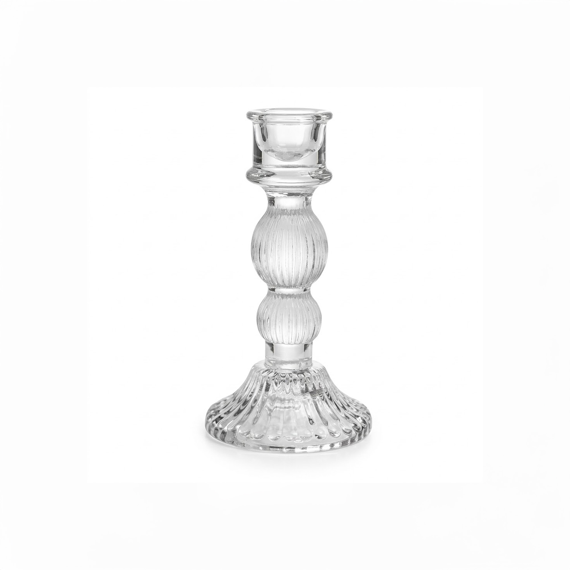 Candelabro de Vidrio Acanalado MT0821-13R-Transparente