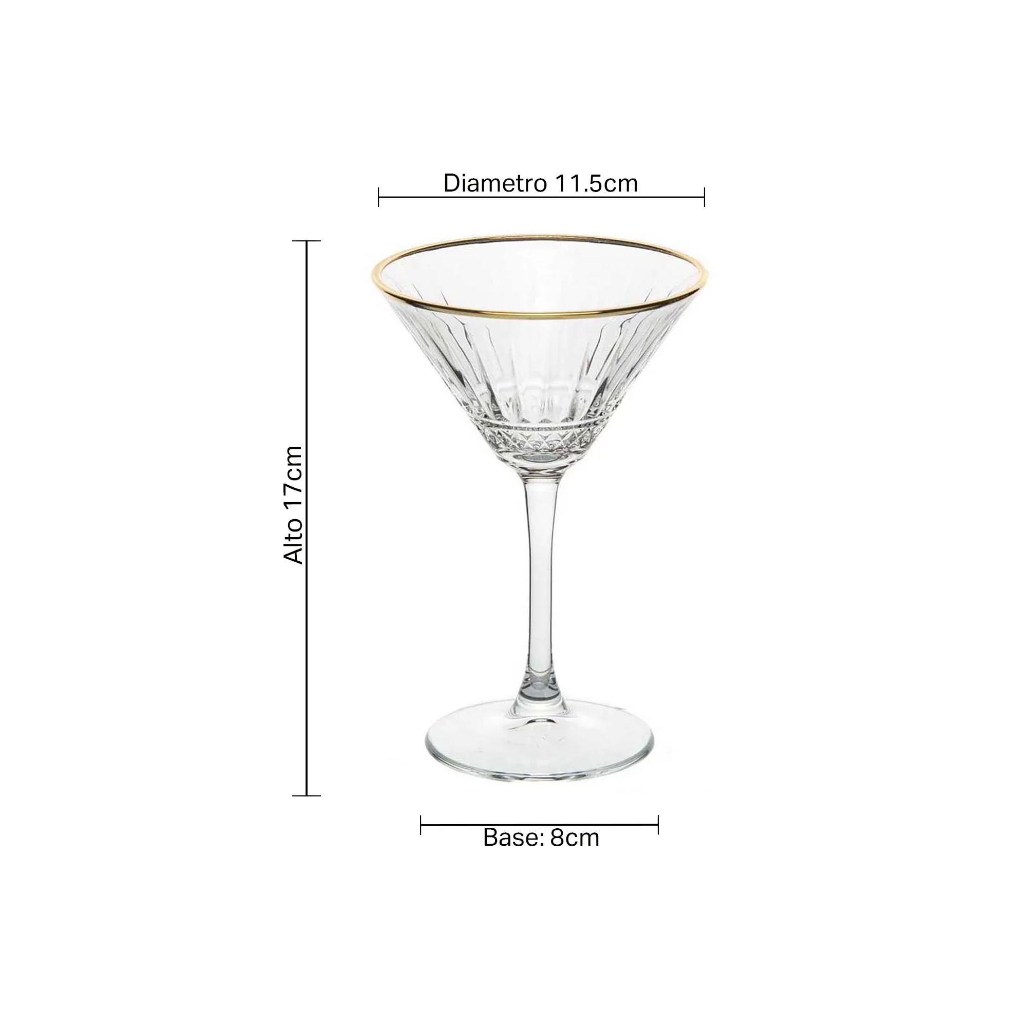Set x4 Copas Elysia Golden Touch Coctel PS-1200743-Transparente - Imagen 4