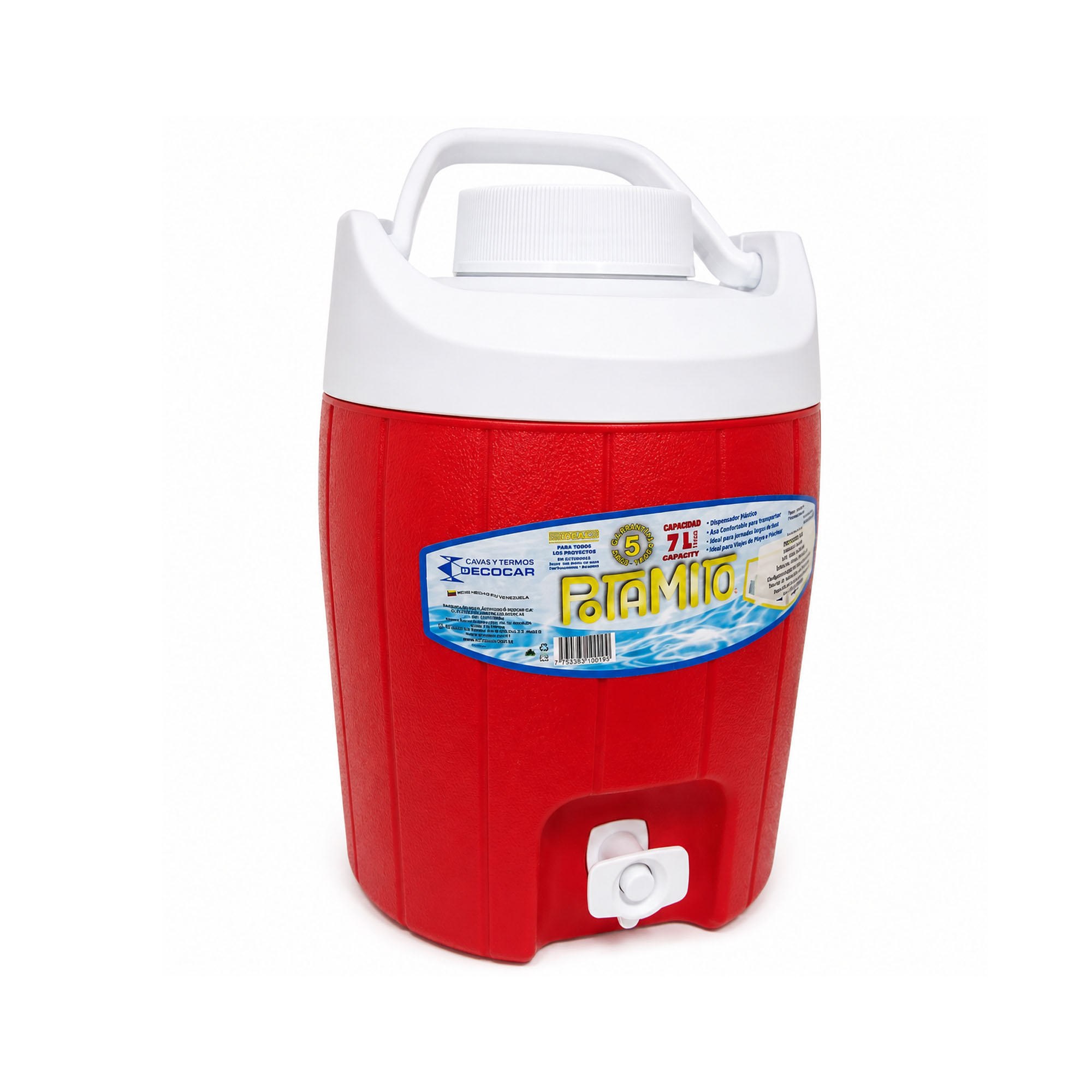Termo Potamito Insulado 7 Lt Decocar PTE-TE07-Rojo - Imagen 3
