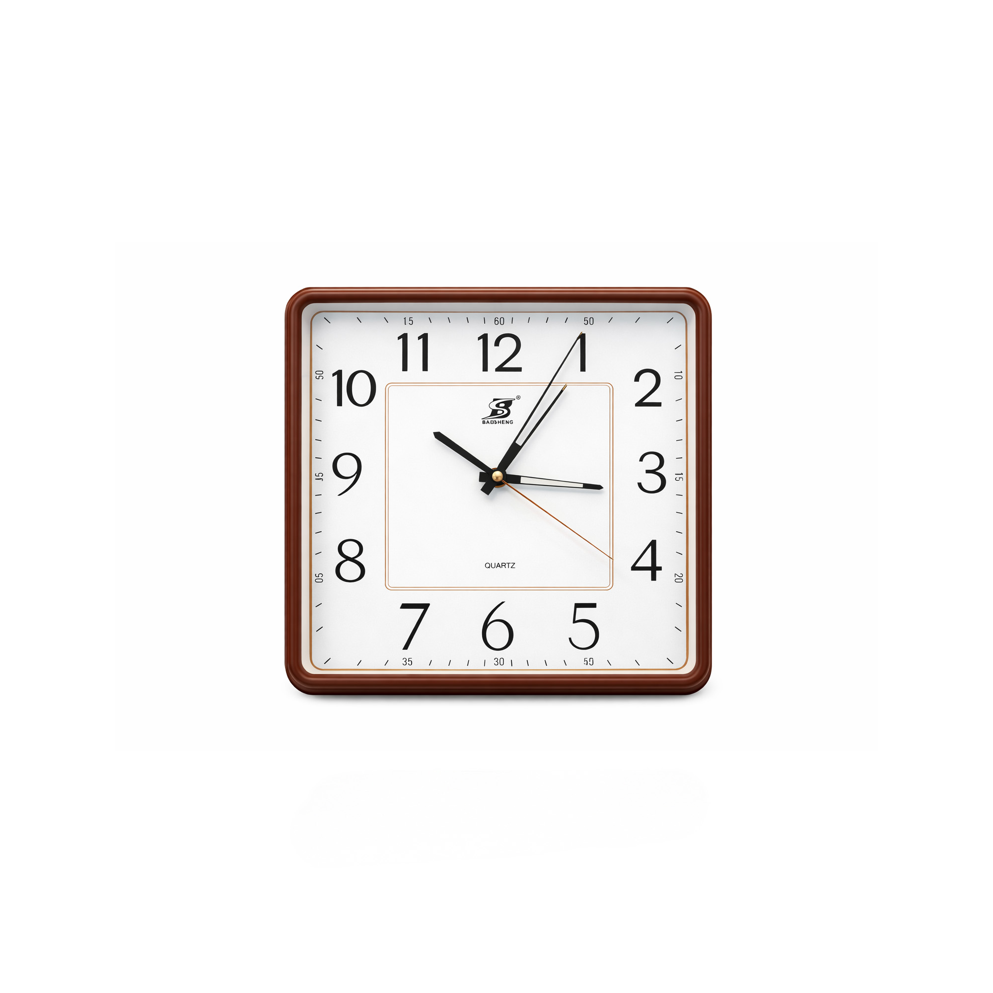 Reloj De Pared Cuadrado Clasico JA230280-Café/Blanco