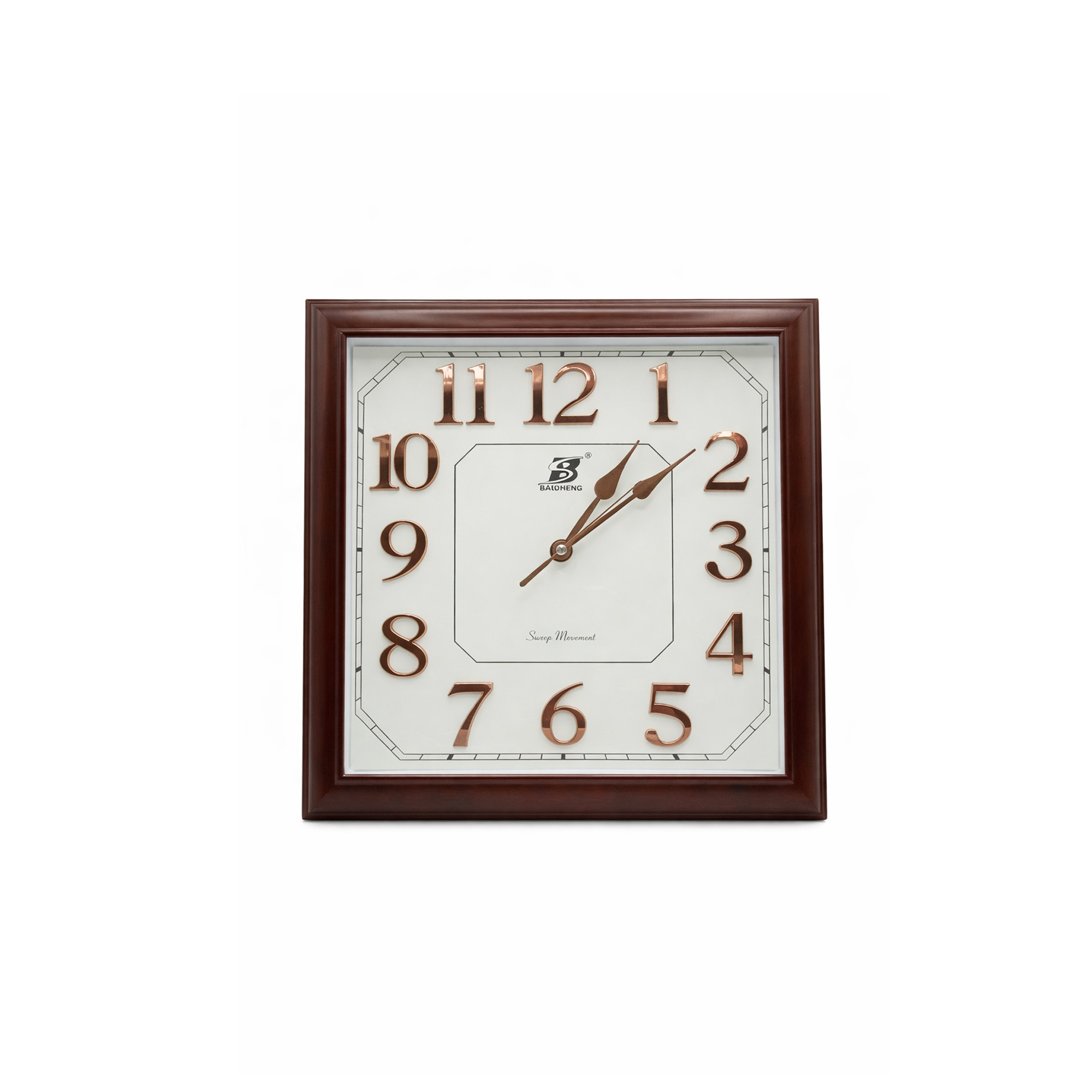 Reloj De Pared Cuadrado Analogo JA230282-Café/Blanco