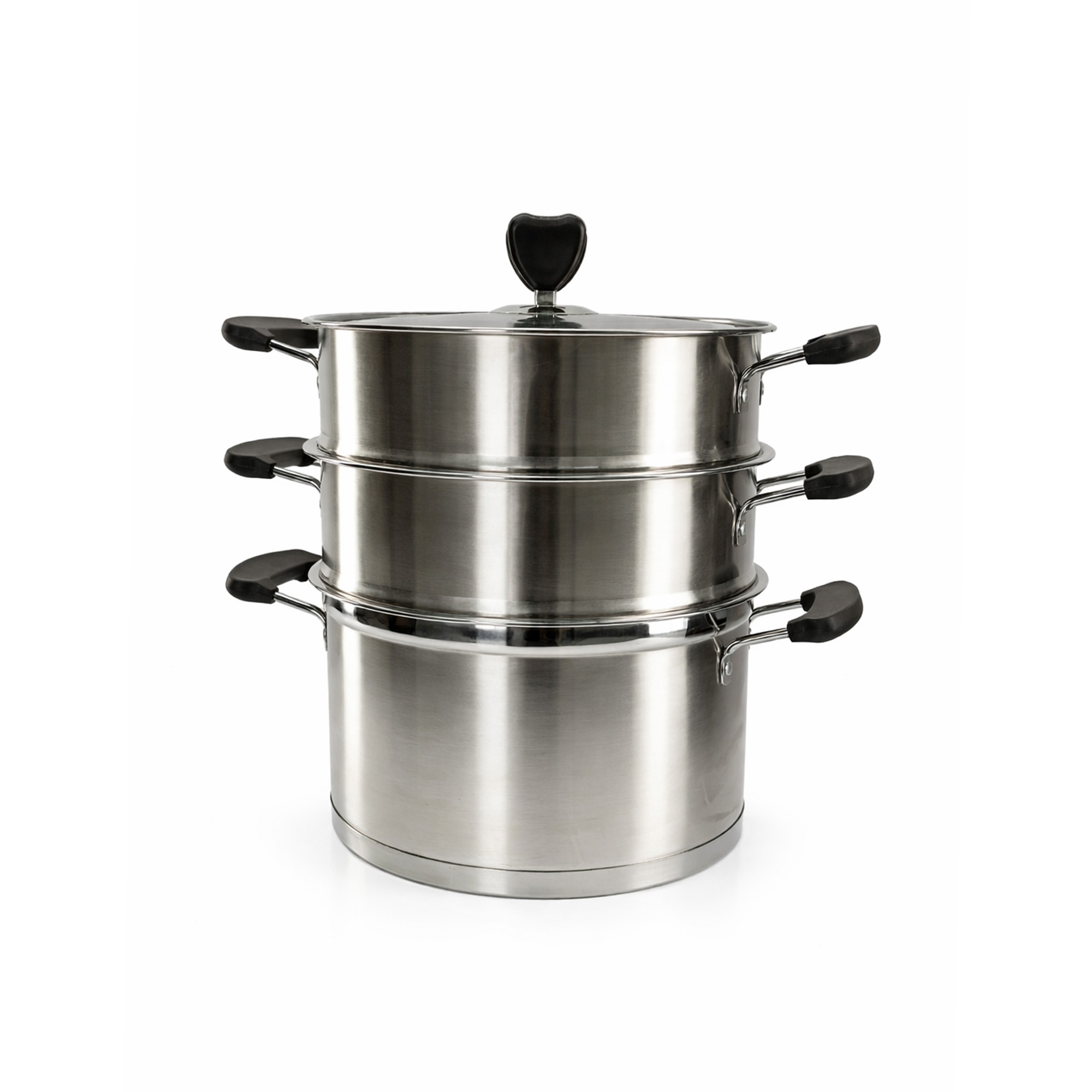 Vaporera De Acero Inoxidable De tres Capas SBDB15-Plateado