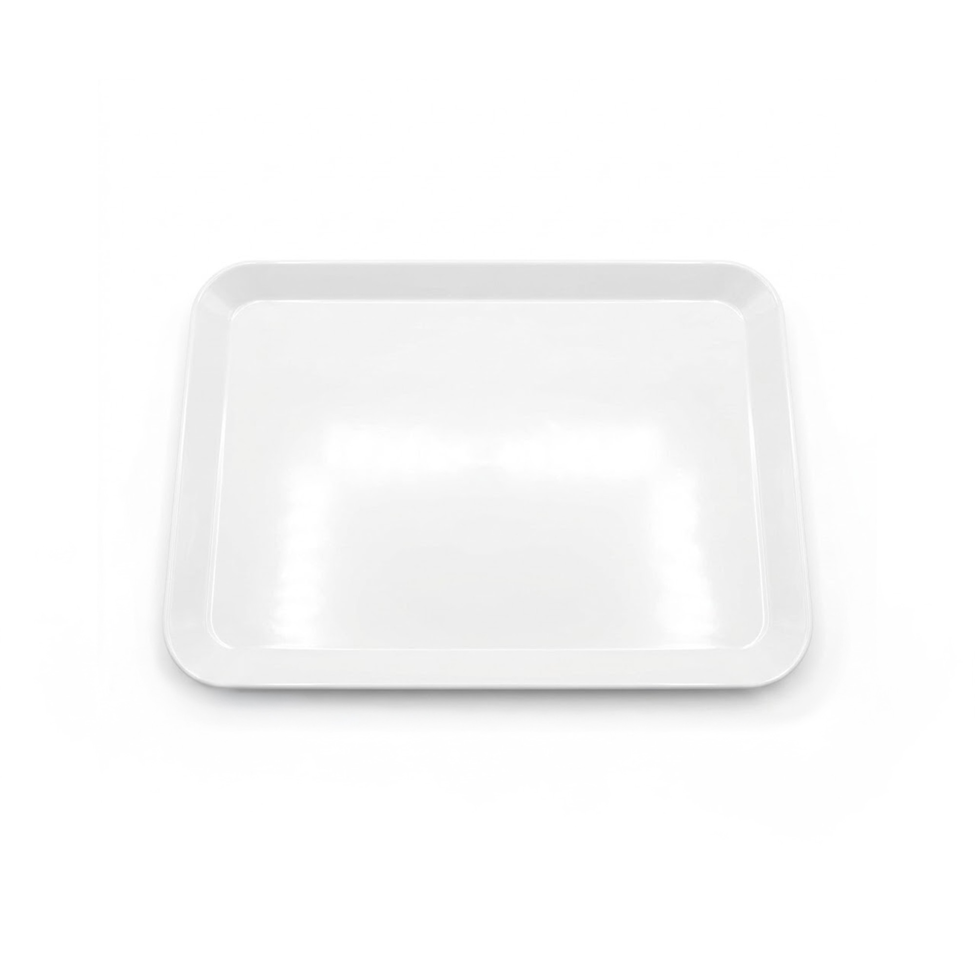 Bandeja Rectangular Lisa en Melamina P1063BL-Blanca