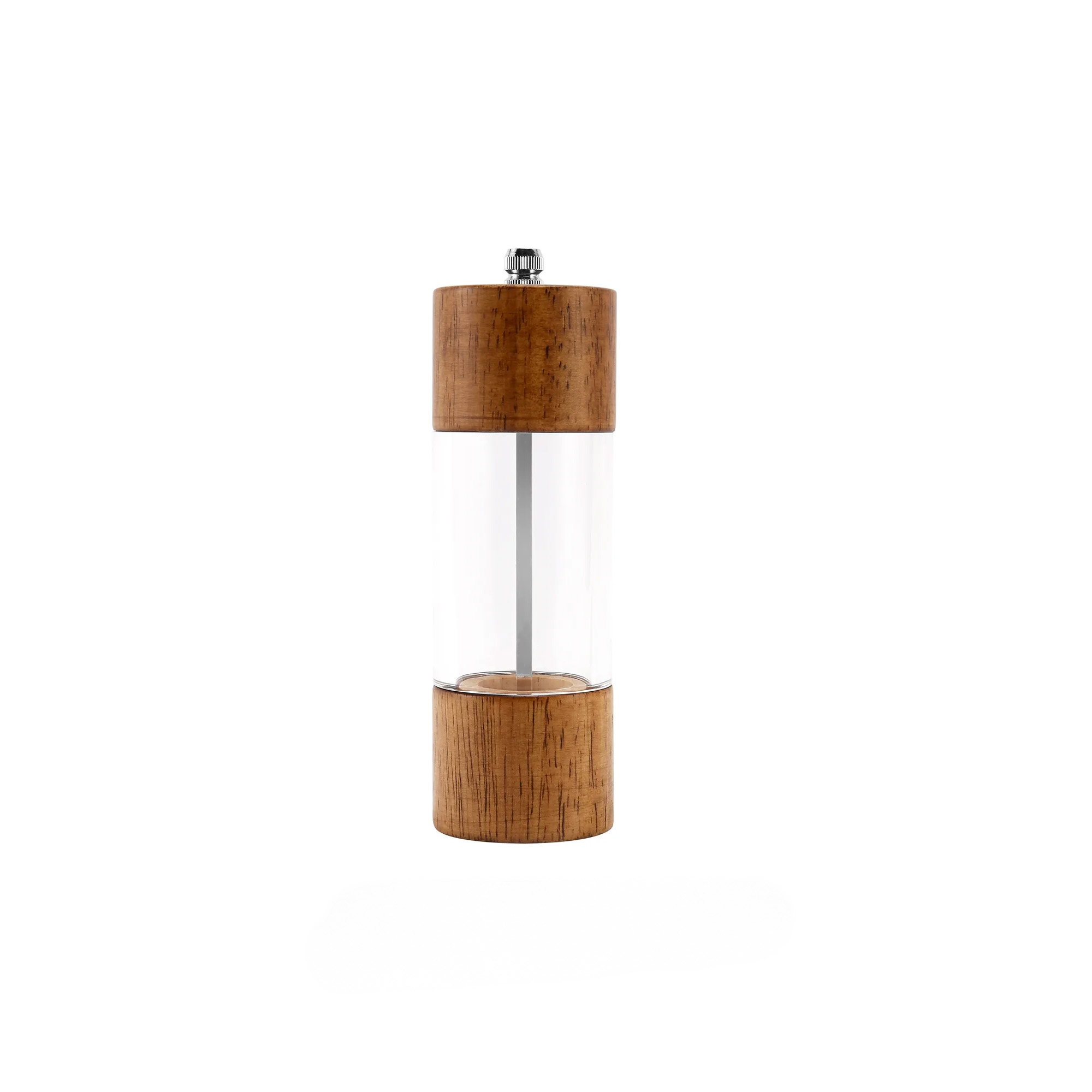 Pimentero Manual En Madera y Vidrio 15 cm JA250495-Café