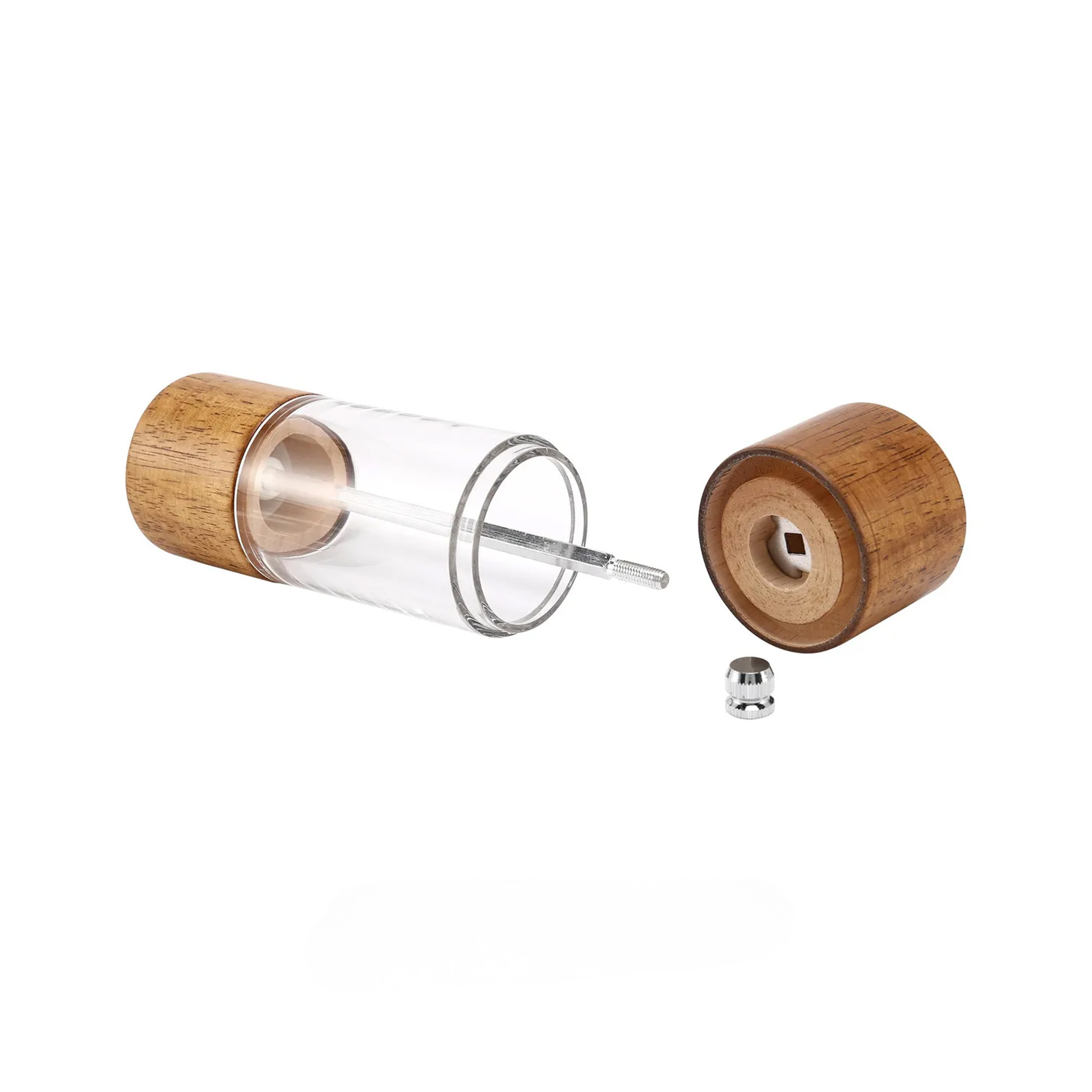 Pimentero Manual En Madera y Vidrio 15 cm JA250495-Café - Imagen 5