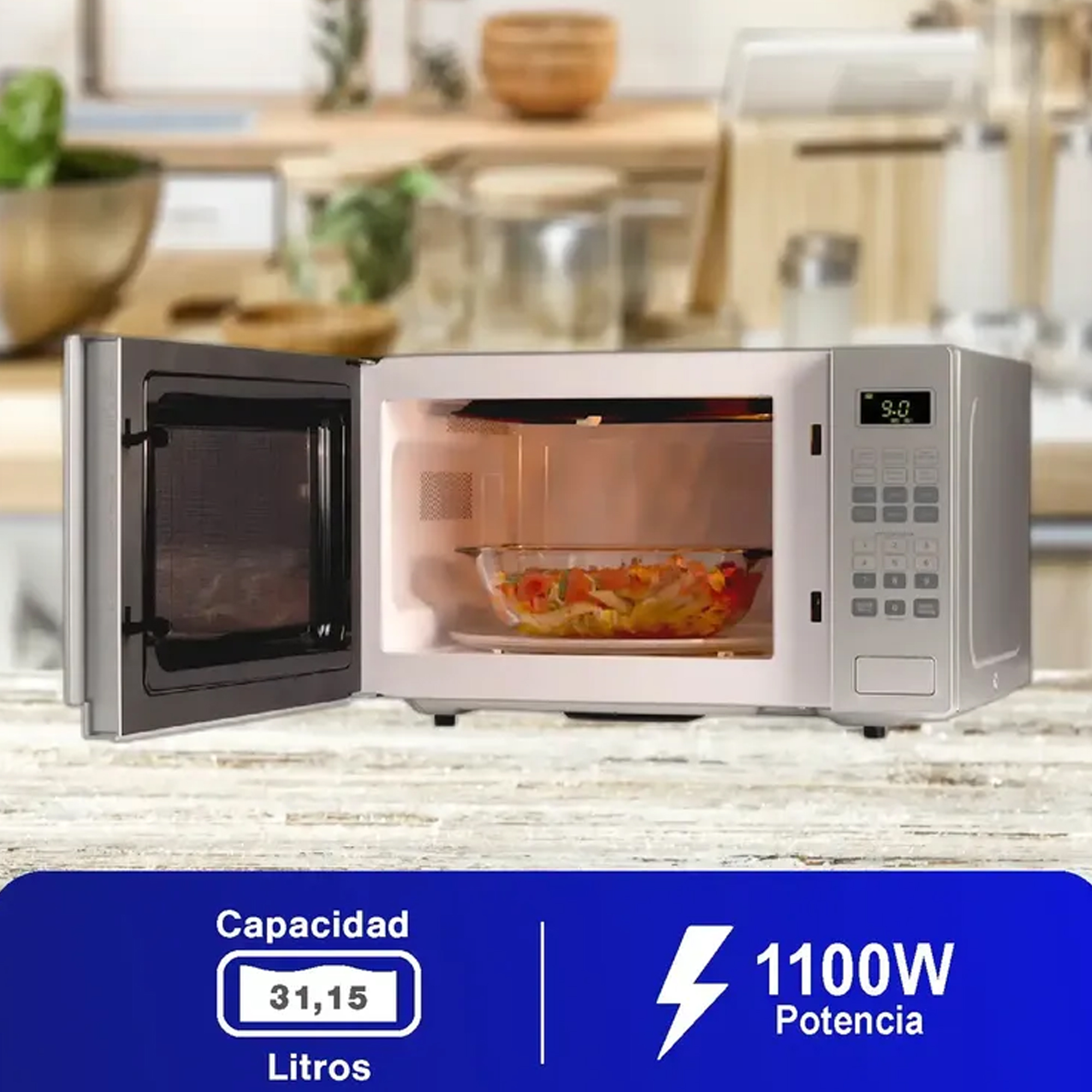 Microondas 31L 1100W Kalley K-MW11G -Gris - Imagen 2