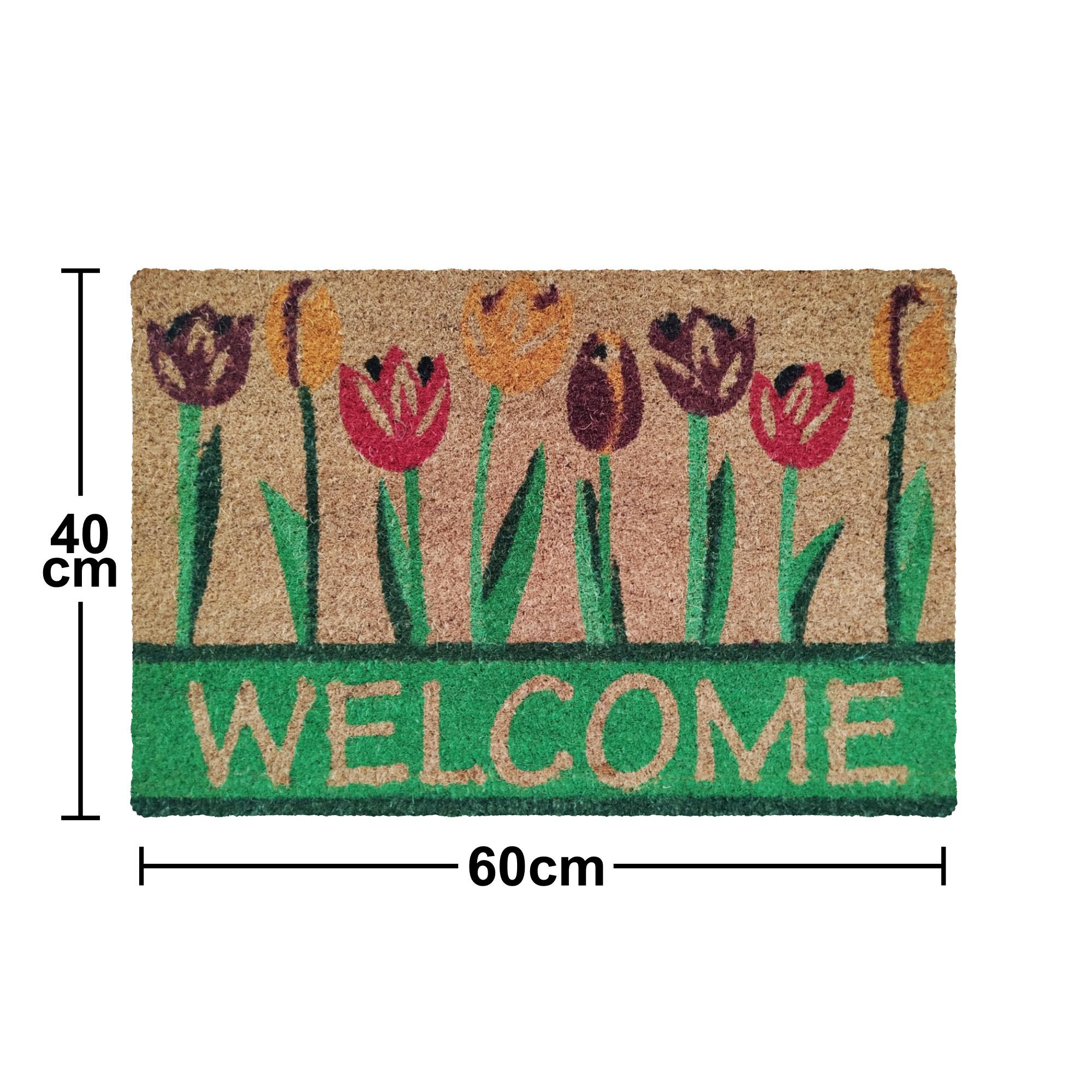 Tapete Para Entrada Coco Hojas 40x60cm Dib FCH040-1000/100 -Multicolor - Imagen 3