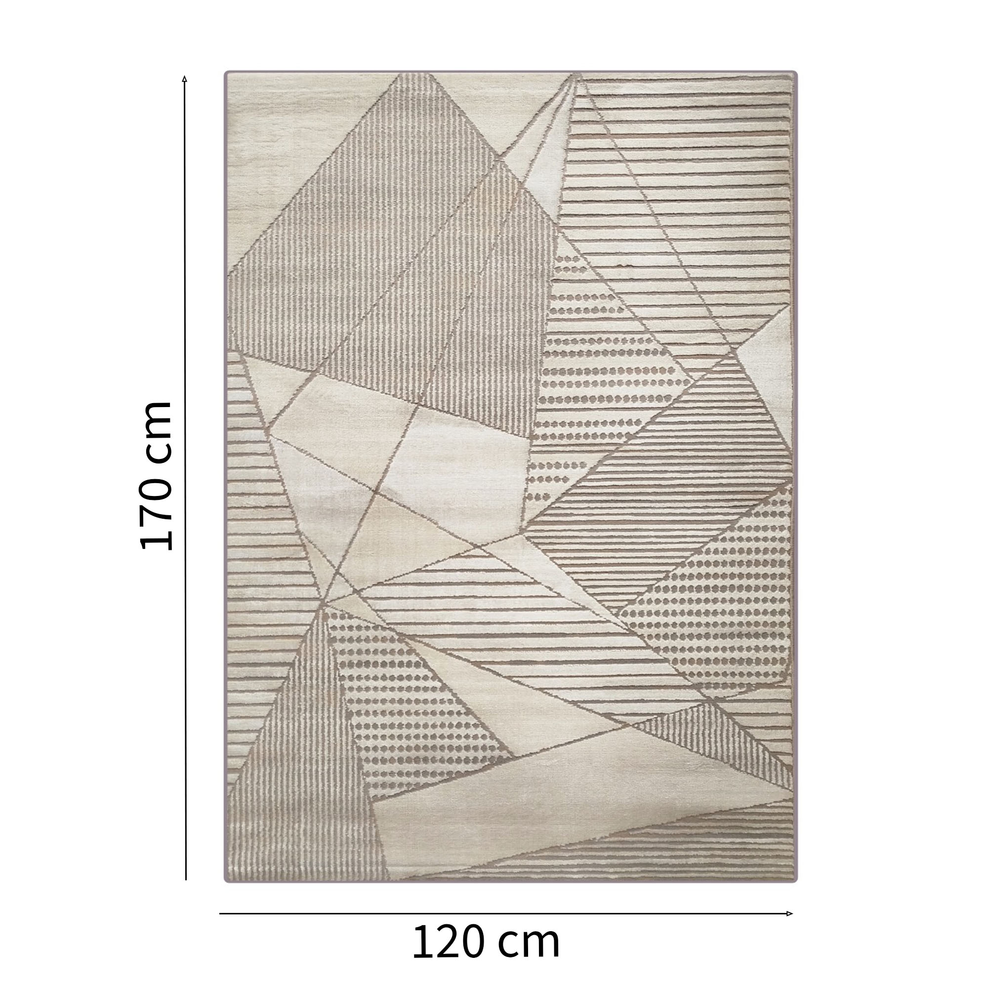Alfombra Zenda 120x170Cm Dib AZE120-1000/400 -Beige - Imagen 3