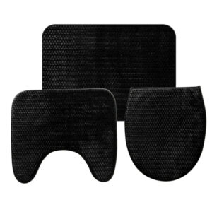 Set 3 Tapetes Baño Barú JBB045/1000-300 -Negro