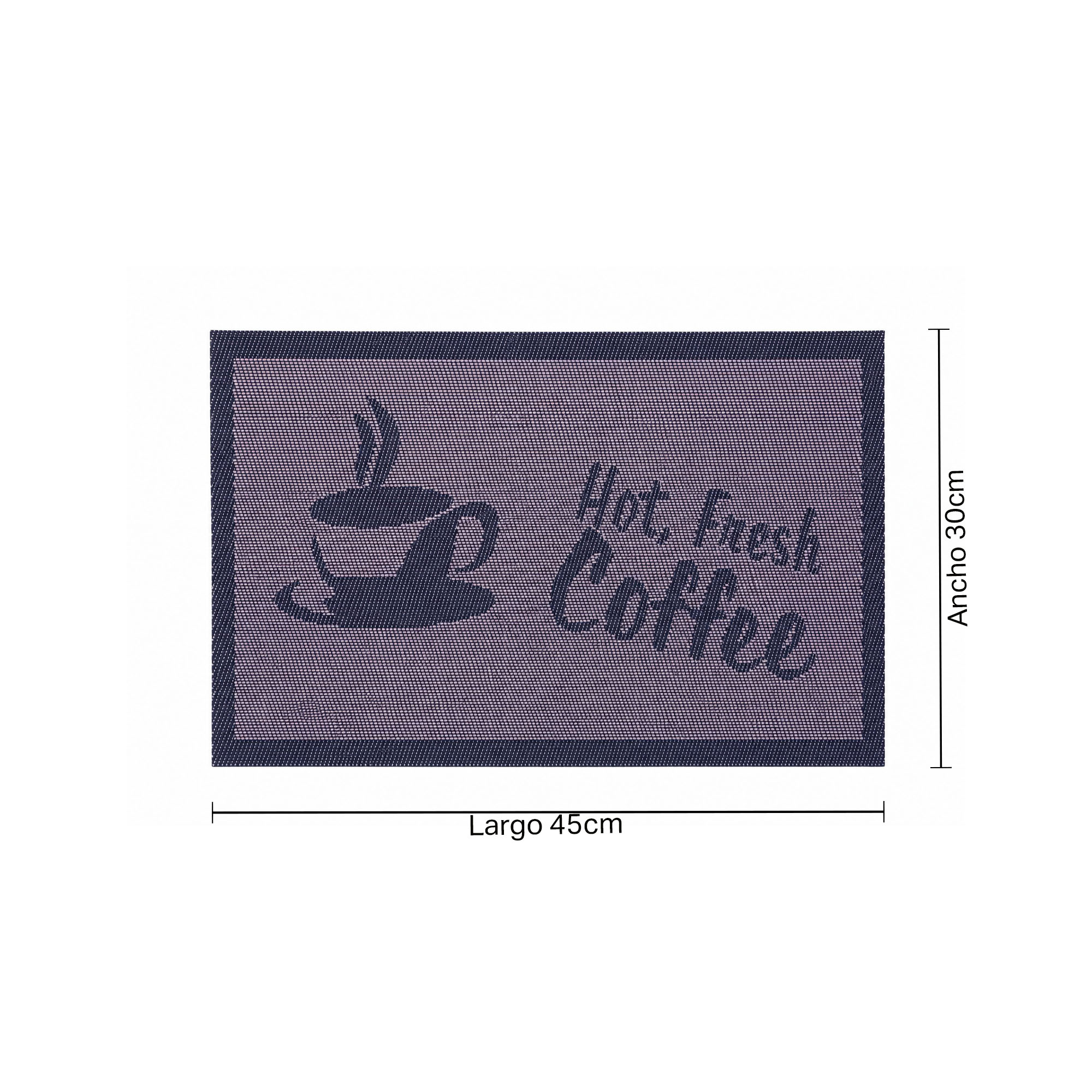 Individual Vinilo x6 Diseño Taza Café Ref: Negro/Morado - Imagen 3