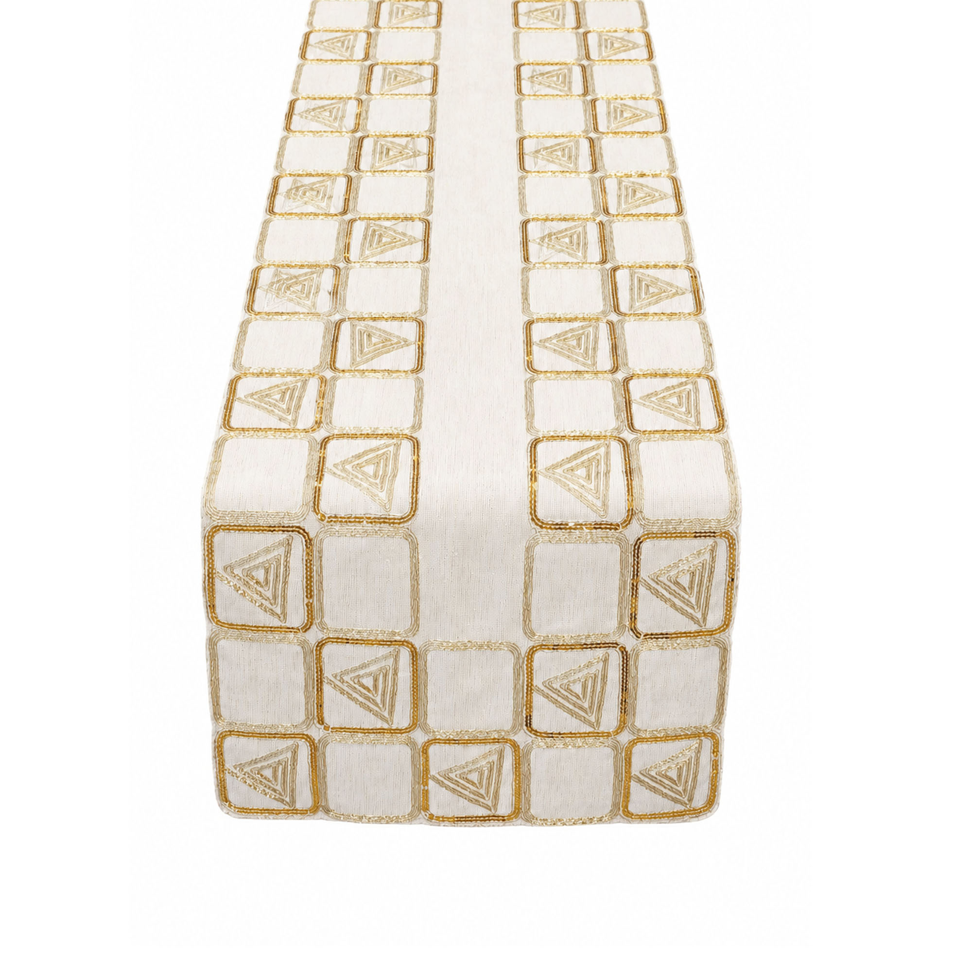 Camino De Mesa Decorativo 40x175cm 210148-Beige/Dorado
