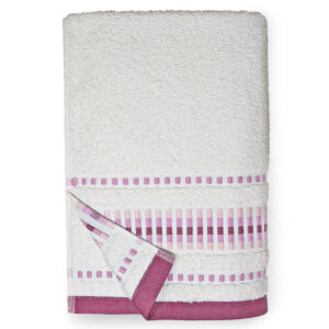 Toalla De Cuerpo 70x140Cm 7413CLAU -Blanco/Rosa