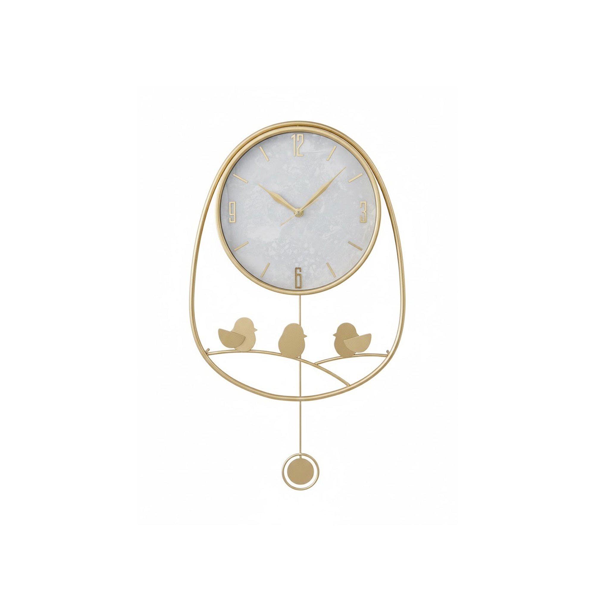 Reloj De Pared Péndulo Diseño Pájaros 238A Muran-Dorado
