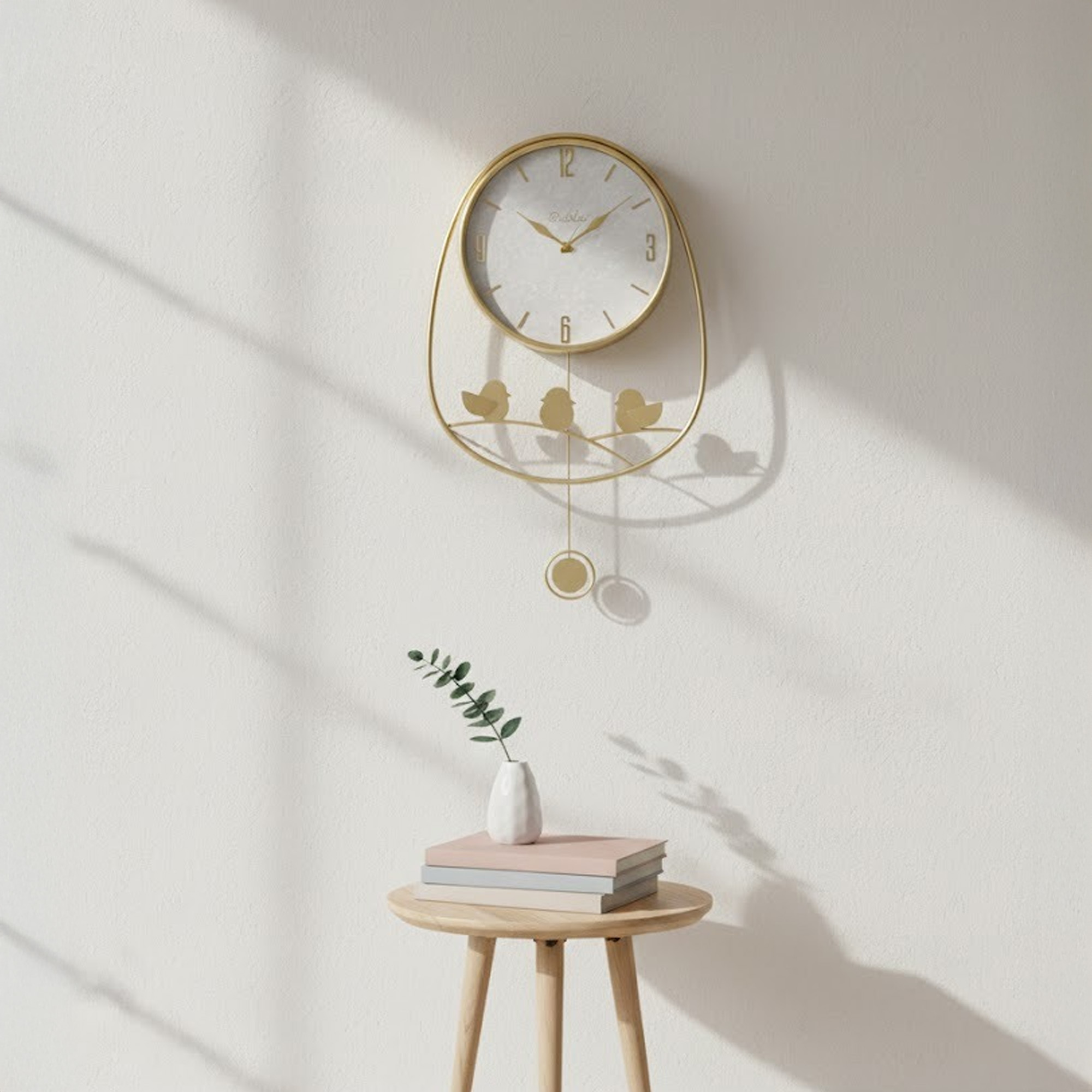 Reloj De Pared Péndulo Diseño Pájaros 238A Muran-Dorado - Imagen 2