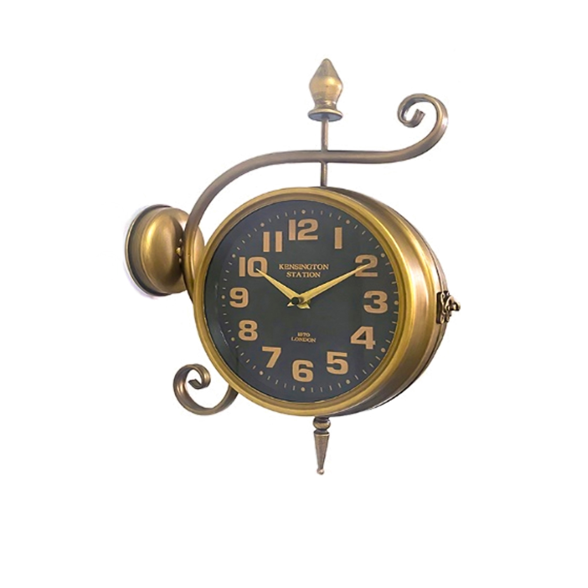 Reloj De Pared Doble Faz Decorativo 52036 Muran-Dorado