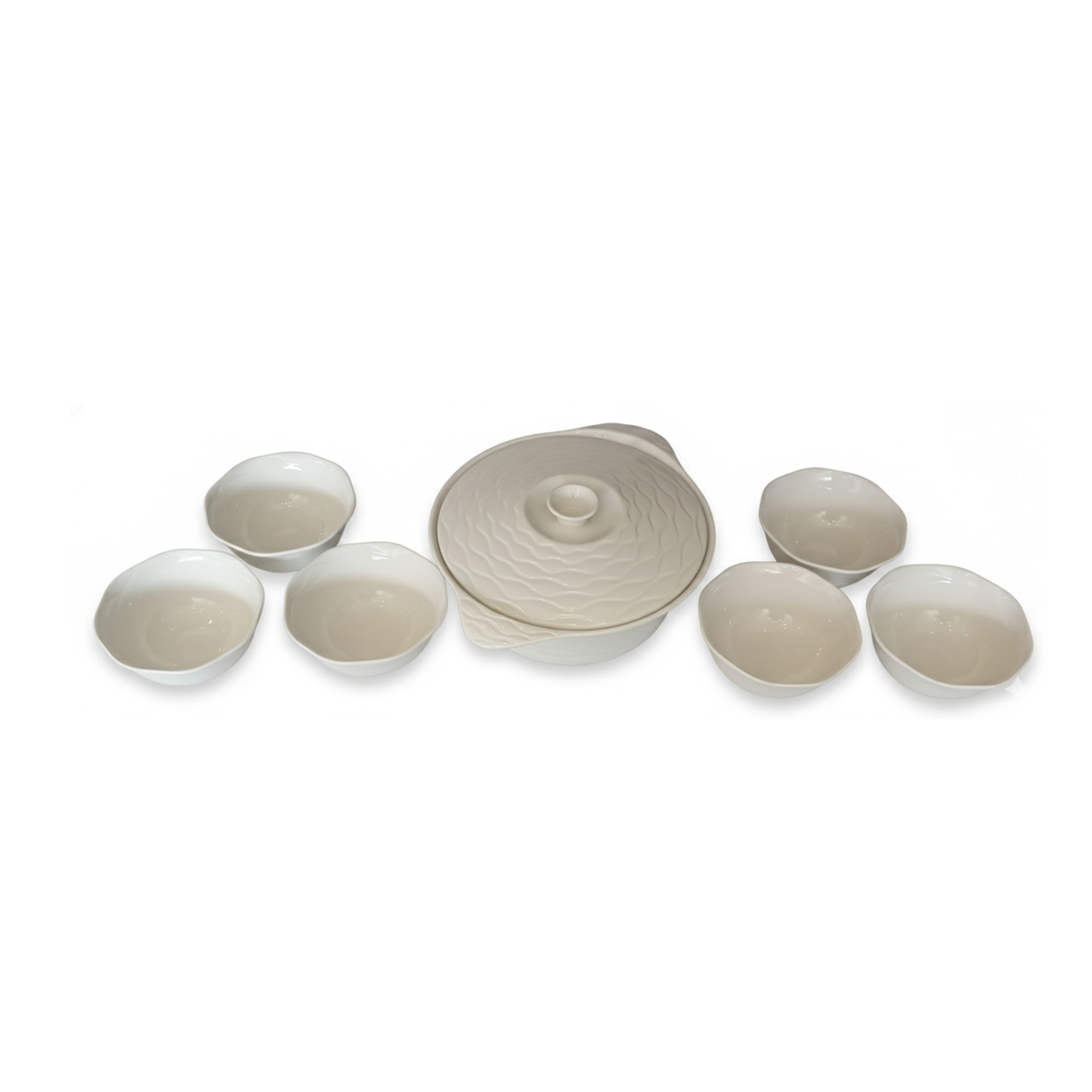 Sopera Con Tapa Y 5 Bowls 116SOPERA Muran-Blanco