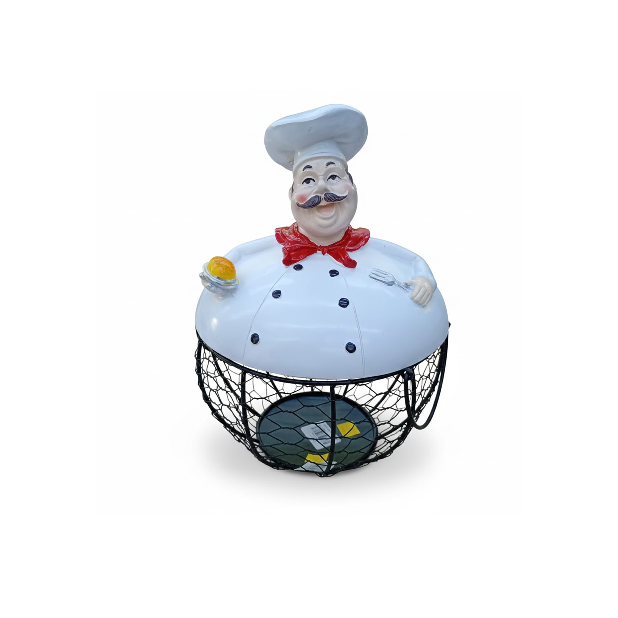 Cesta Porta Huevos Diseño Chef Cocinero L721Muran -Blanco