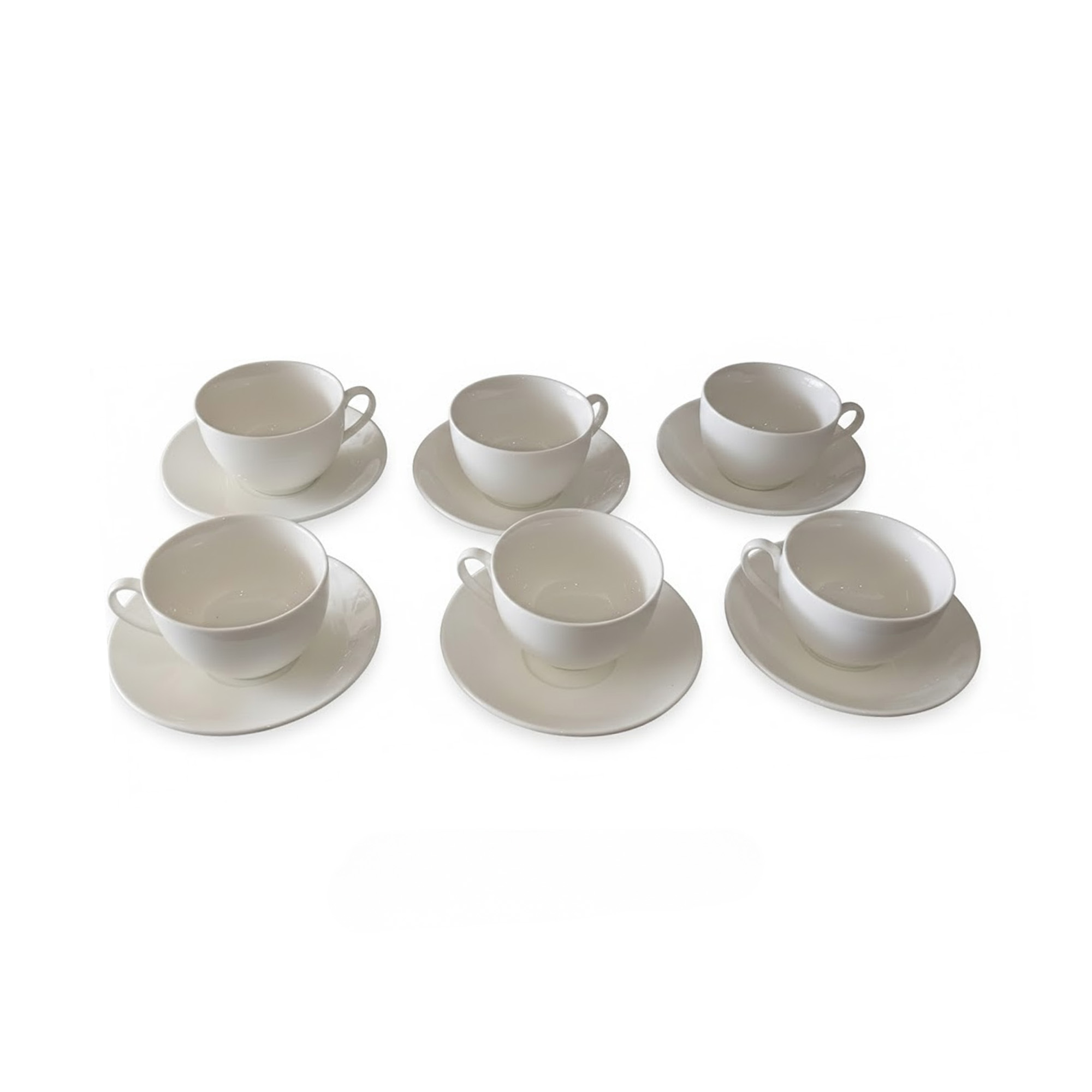 Juego X6 Tazas Con Plato en Porcelana 610T Muran -Blanco