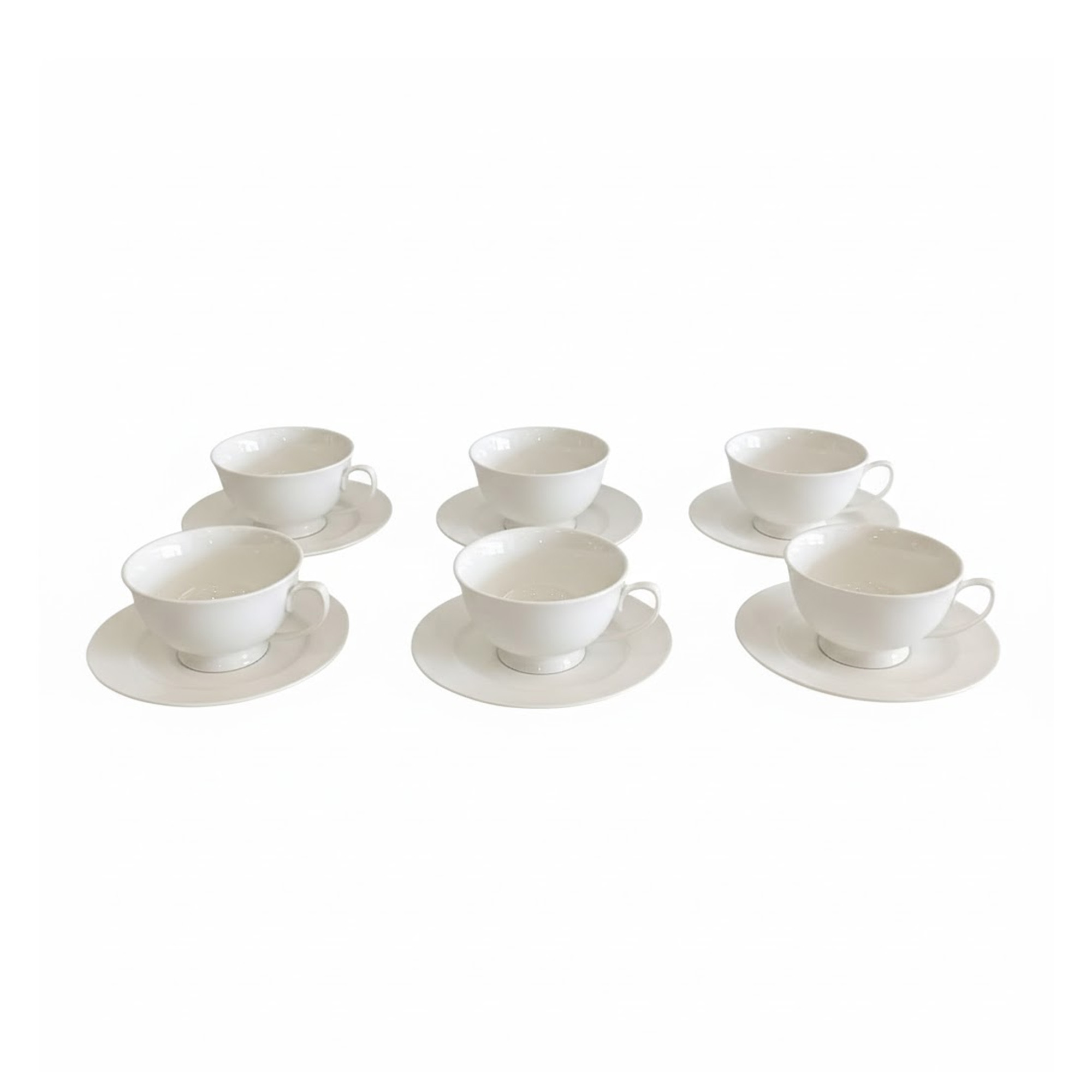Juego X6 Tazas Con Plato en Porcelana 609T Muran -Blanco