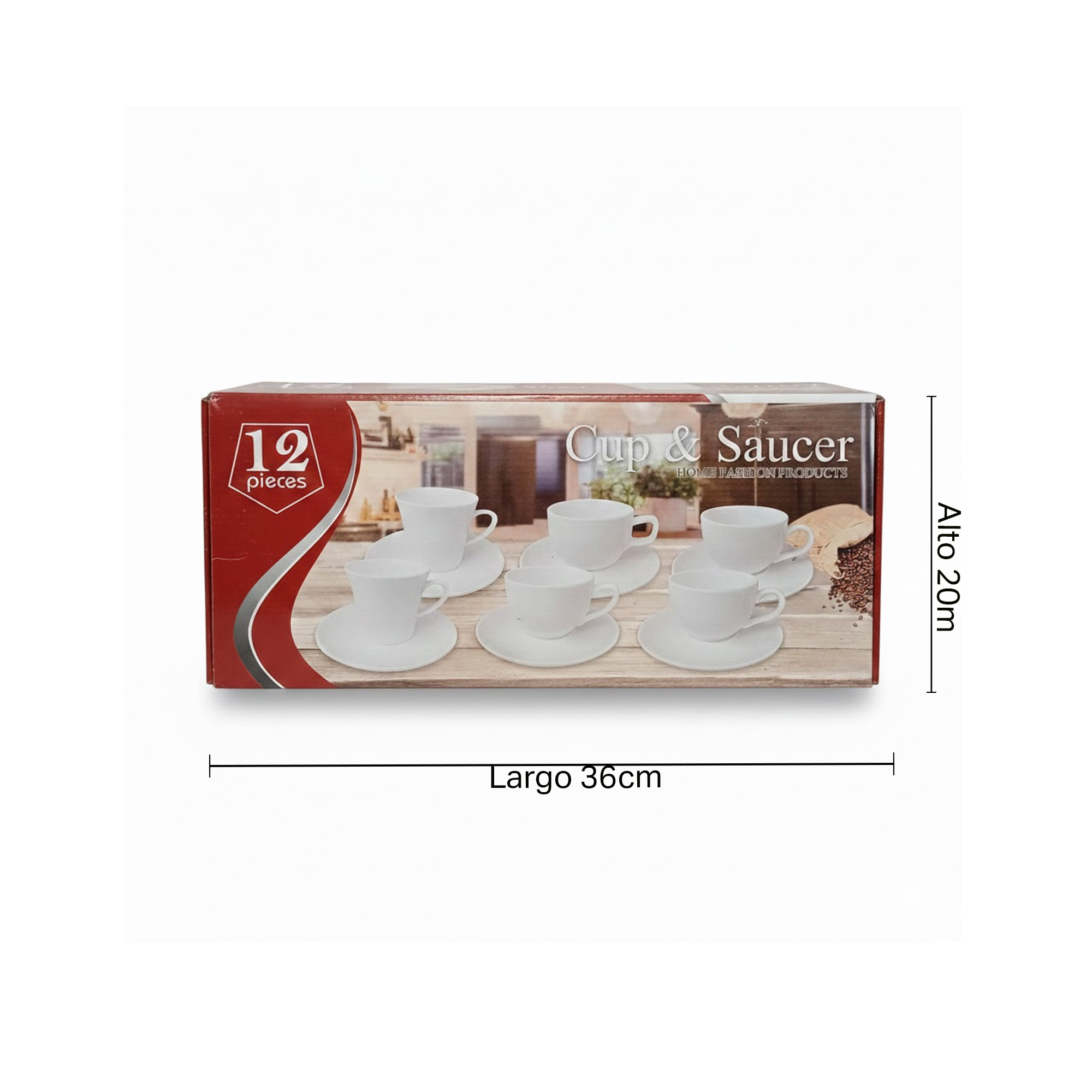 Juego X6 Tazas Con Plato en Porcelana 609T Muran -Blanco - Imagen 4
