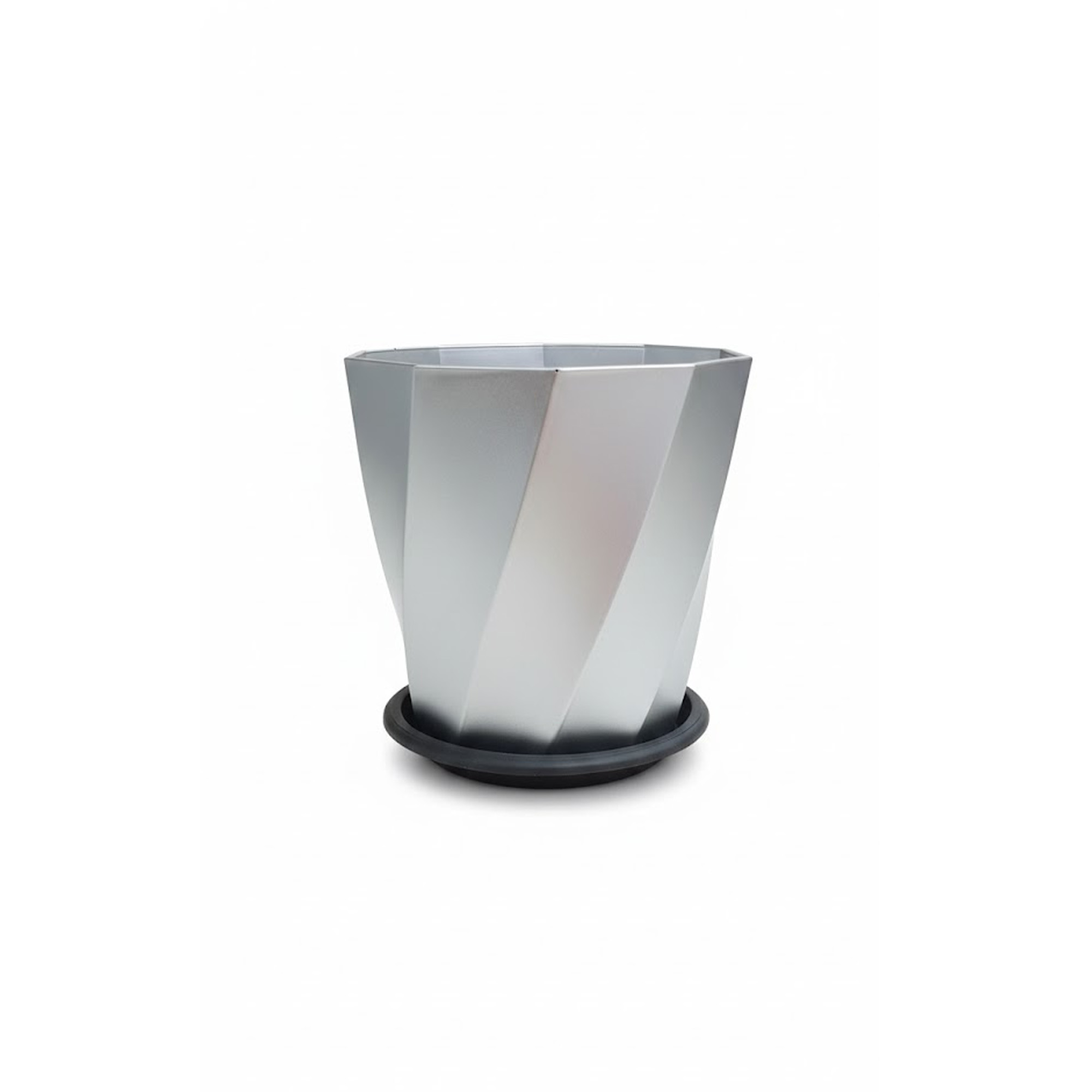 Portamatera en PVC Grande Con Base 7913 Muran - Plateada