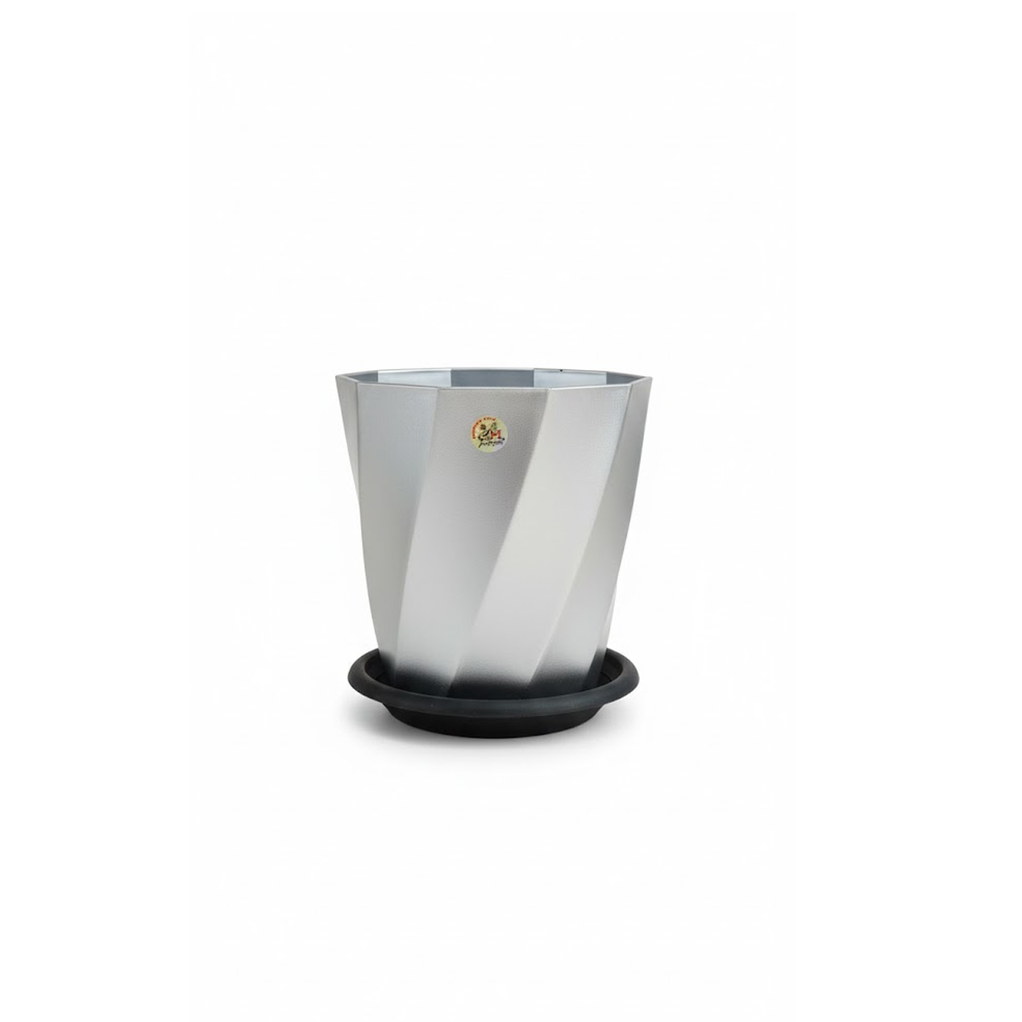 Portamatera en PVC Mediana Con Base 7913 Muran - Plateada