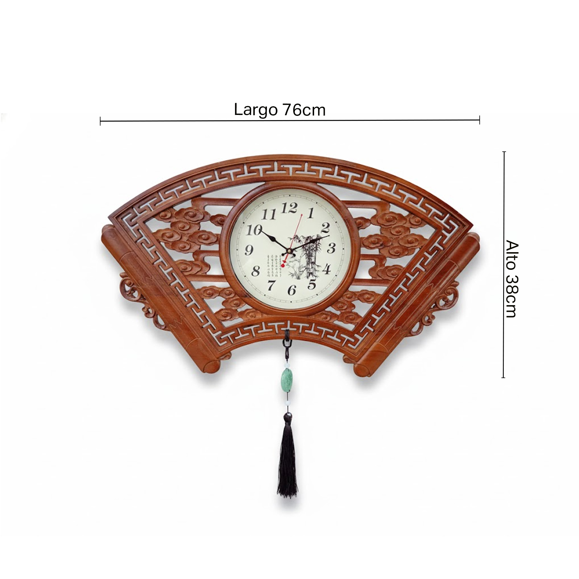 Reloj De Pared Diseño Abanico Oriental G-3 Muran - Marron - Imagen 3