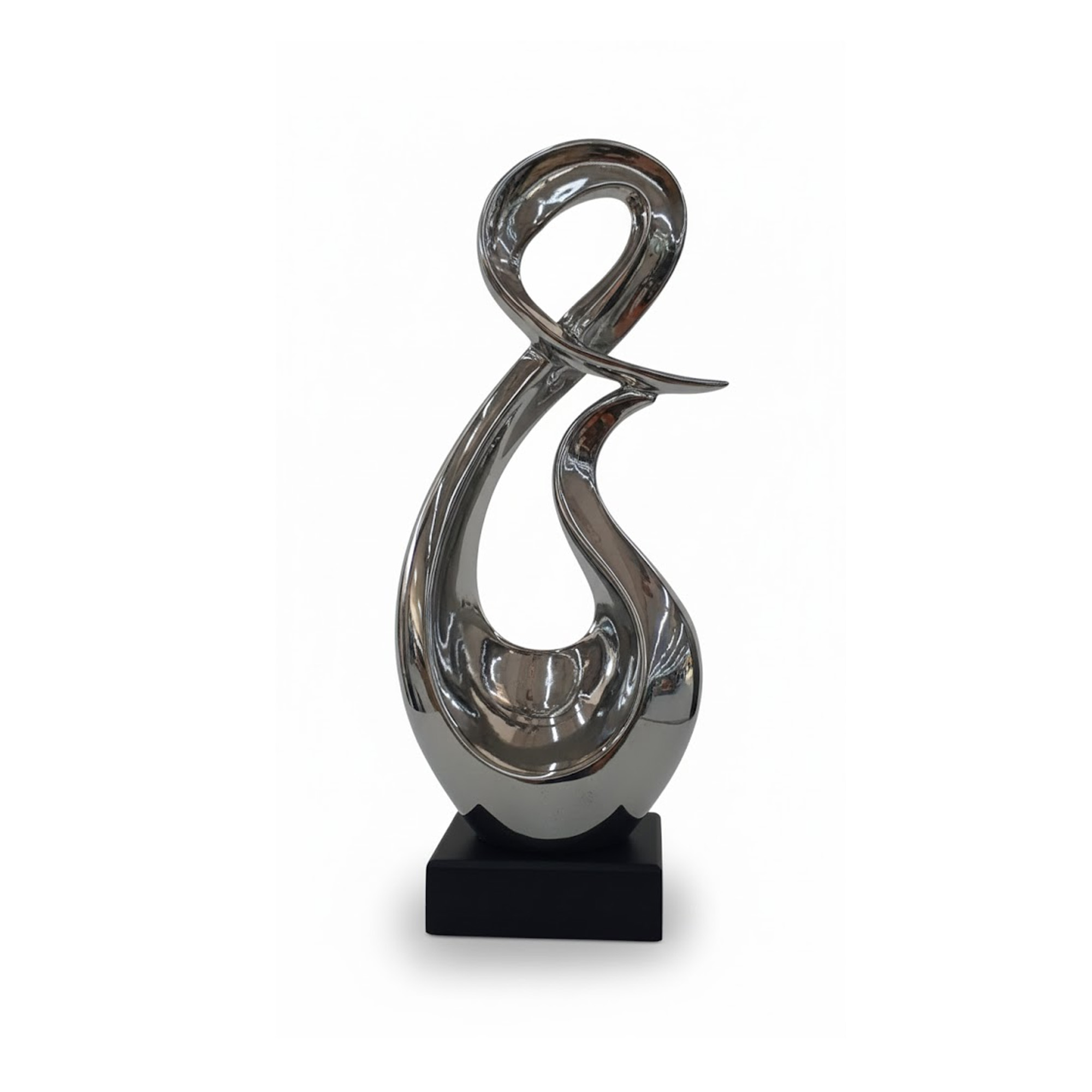 Escultura Moderna Metalizada Decorativa 2062- Muran Plateada
