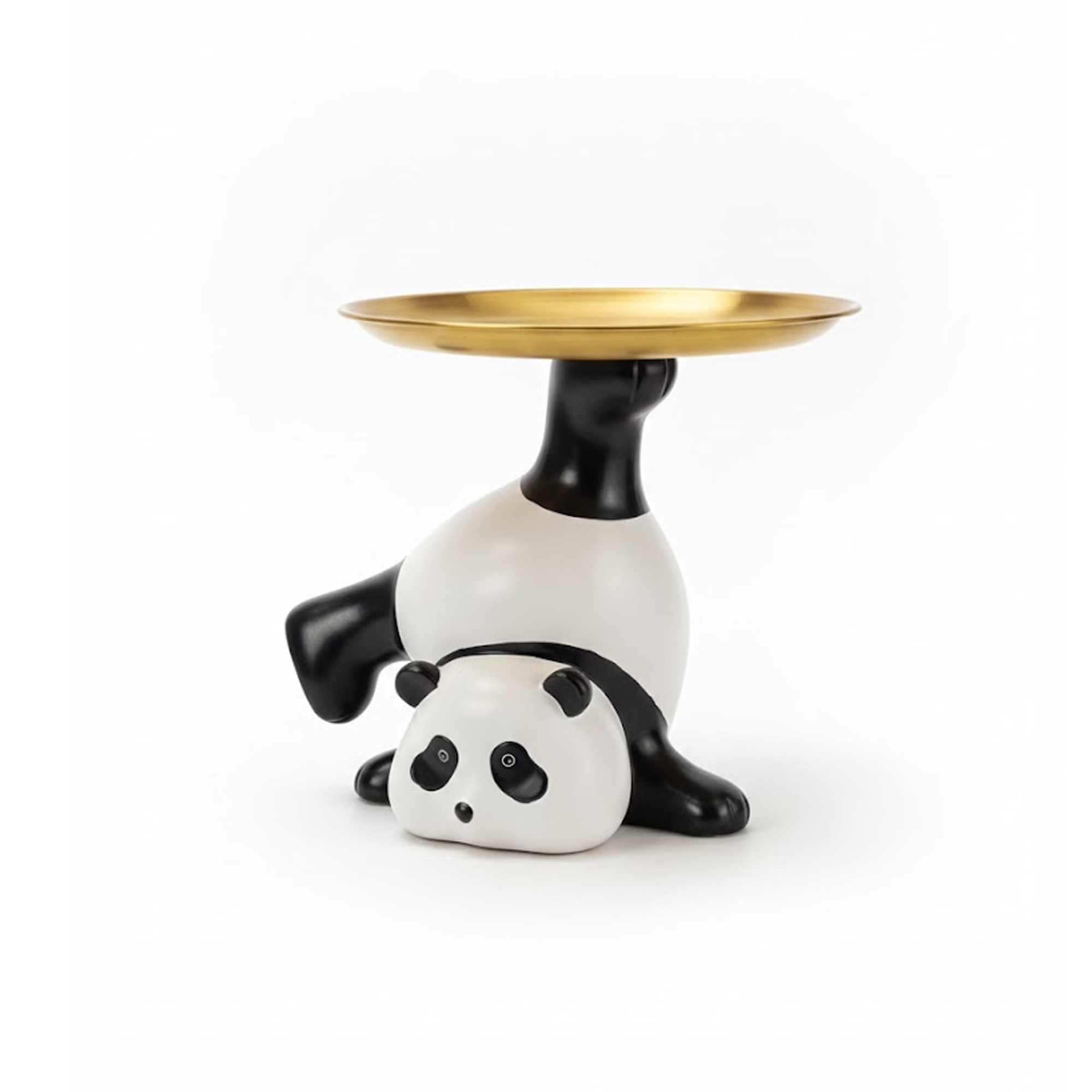 Panda Con Bandeja Decorativo L-012 Muran - Blanco y Negro