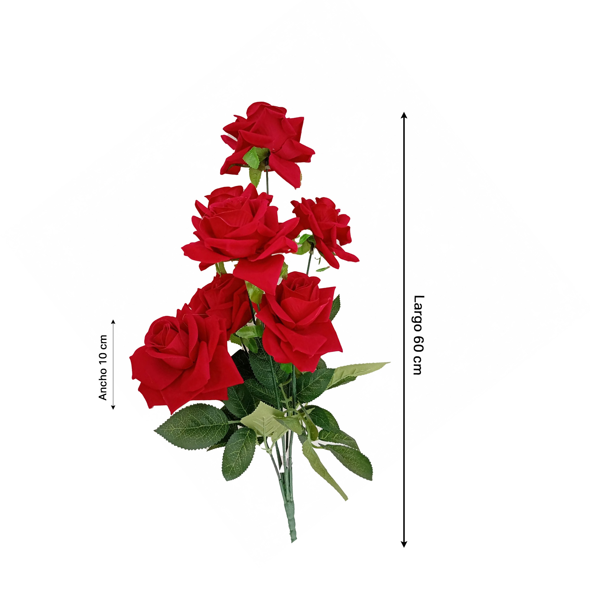 Ramo De Rosas Artificiales 60cm 23723 - Rojas - Imagen 3