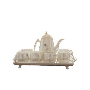 Juego de Té Porcelana Fina 6 Pzs Diseño Rectangular Muran 0195-3