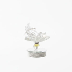 Escultura Flor de Loto y Colibrí Cristal Tipo Swarovski Muran 5302