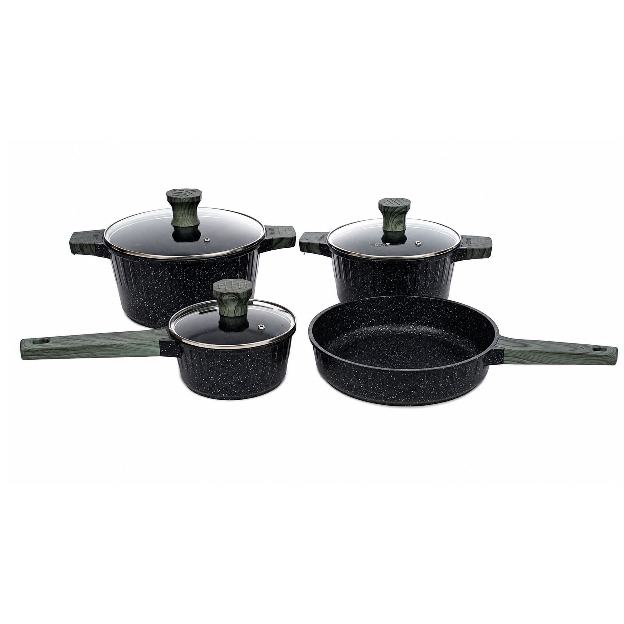 Batería De Ollas 7 Pzs Aluminio Fundido Uakeen VK-25-Negro